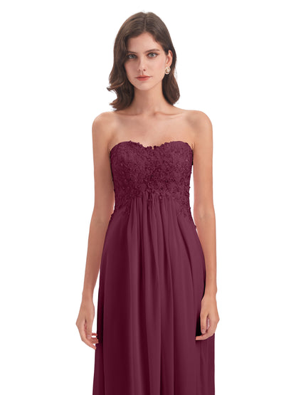Halle Sweep-Brush Train Beading Sweetheart Bridesmaid Dresses