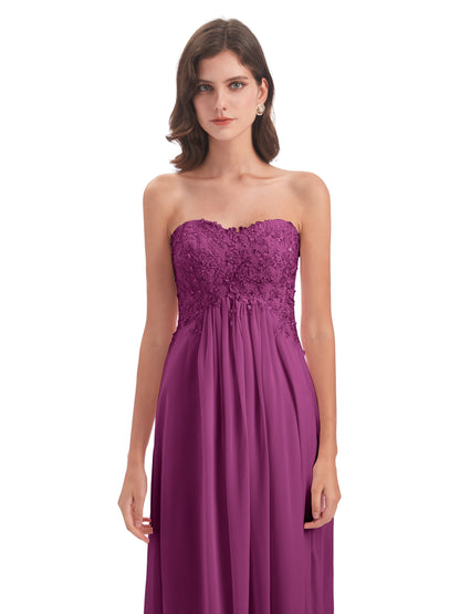 Halle Sweep-Brush Train Beading Sweetheart Bridesmaid Dresses