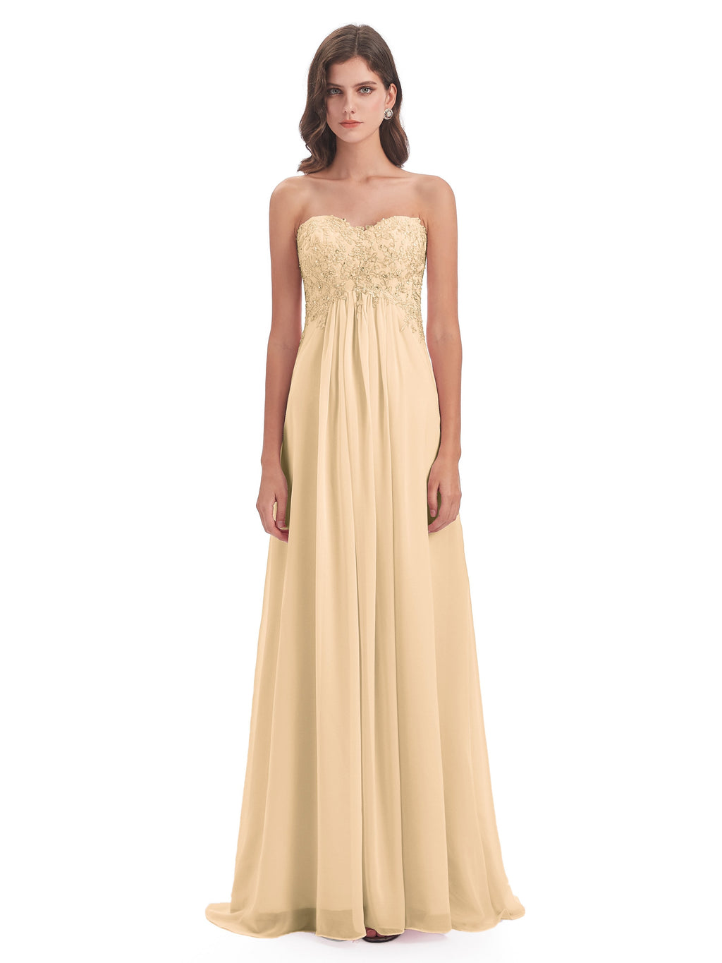 Halle Sweep-Brush Train Beading Sweetheart Bridesmaid Dresses