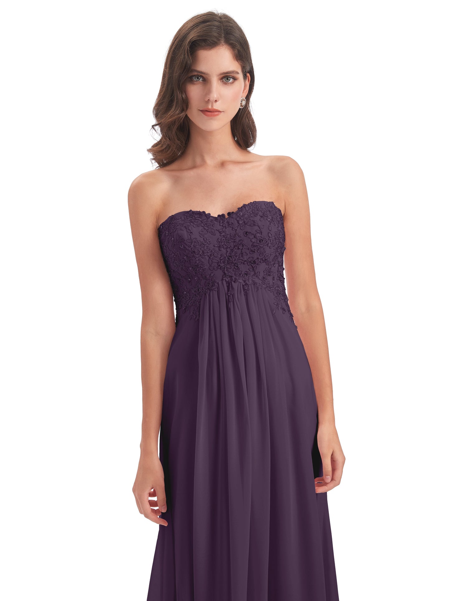 Halle Sweep-Brush Train Beading Sweetheart Bridesmaid Dresses