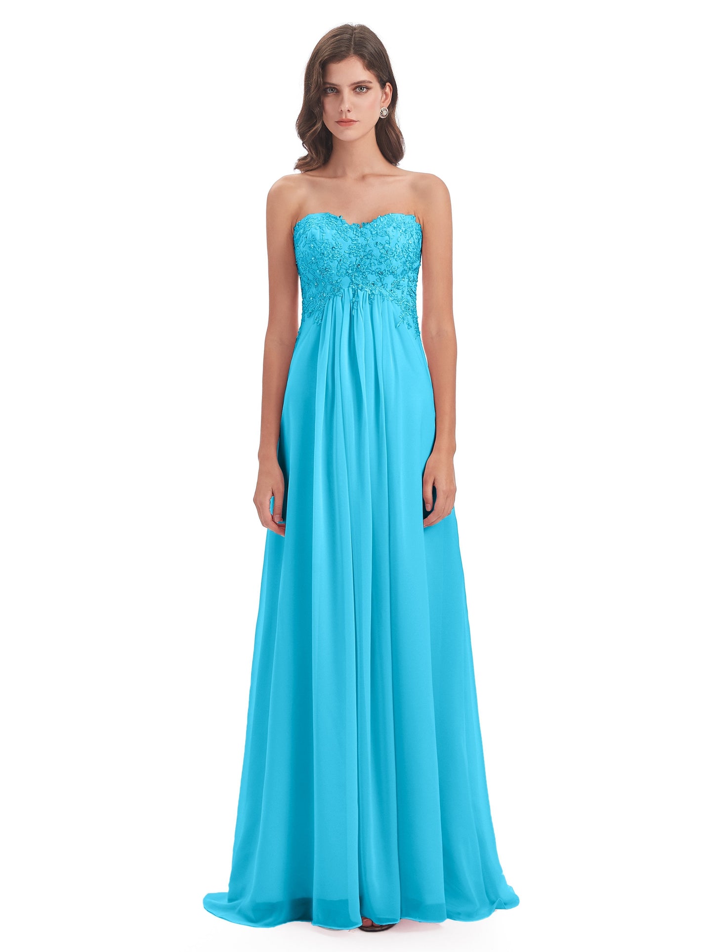 Halle Sweep-Brush Train Beading Sweetheart Bridesmaid Dresses