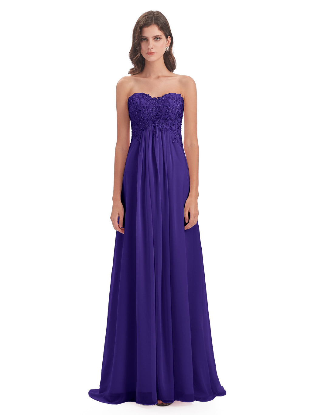 Halle Sweep-Brush Train Beading Sweetheart Bridesmaid Dresses