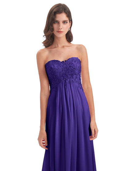 Halle Sweep-Brush Train Beading Sweetheart Bridesmaid Dresses