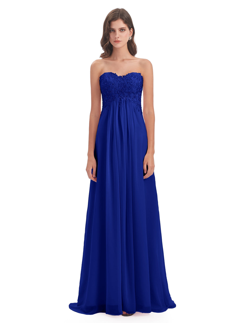 Halle Sweep-Brush Train Beading Sweetheart Bridesmaid Dresses