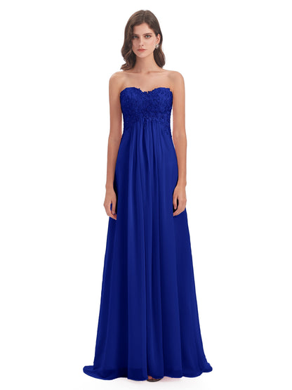 Halle Sweep-Brush Train Beading Sweetheart Bridesmaid Dresses