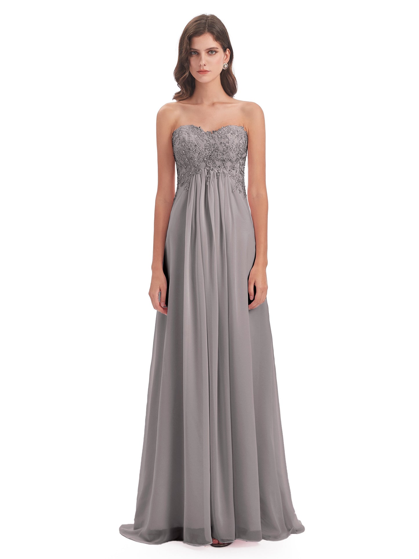 Halle Sweep-Brush Train Beading Sweetheart Bridesmaid Dresses