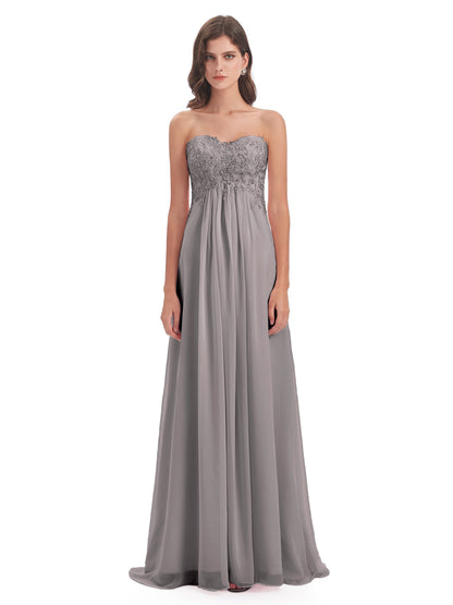Halle Sweep-Brush Train Beading Sweetheart Bridesmaid Dresses