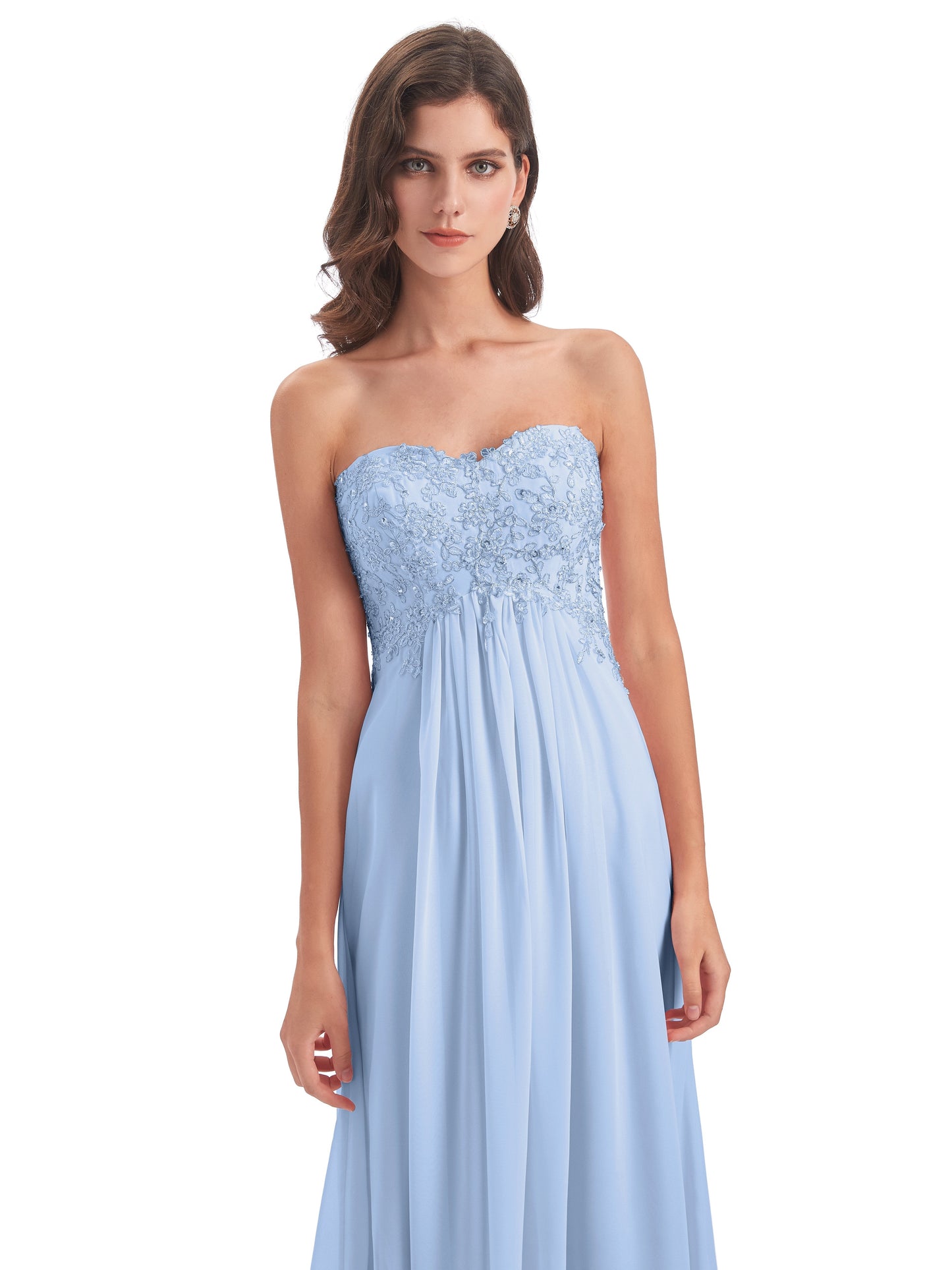 Halle Sweep-Brush Train Beading Sweetheart Bridesmaid Dresses