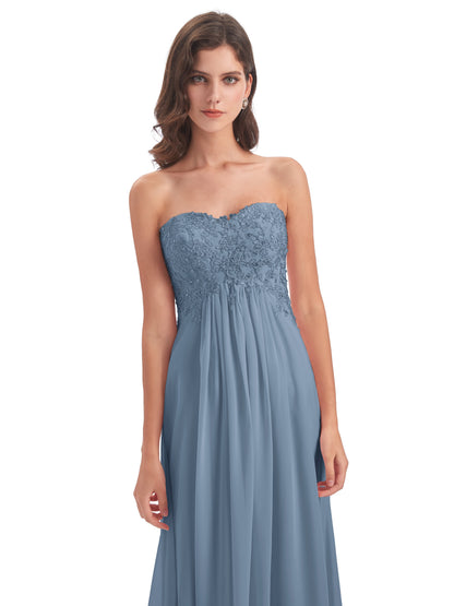 Halle Sweep-Brush Train Beading Sweetheart Bridesmaid Dresses