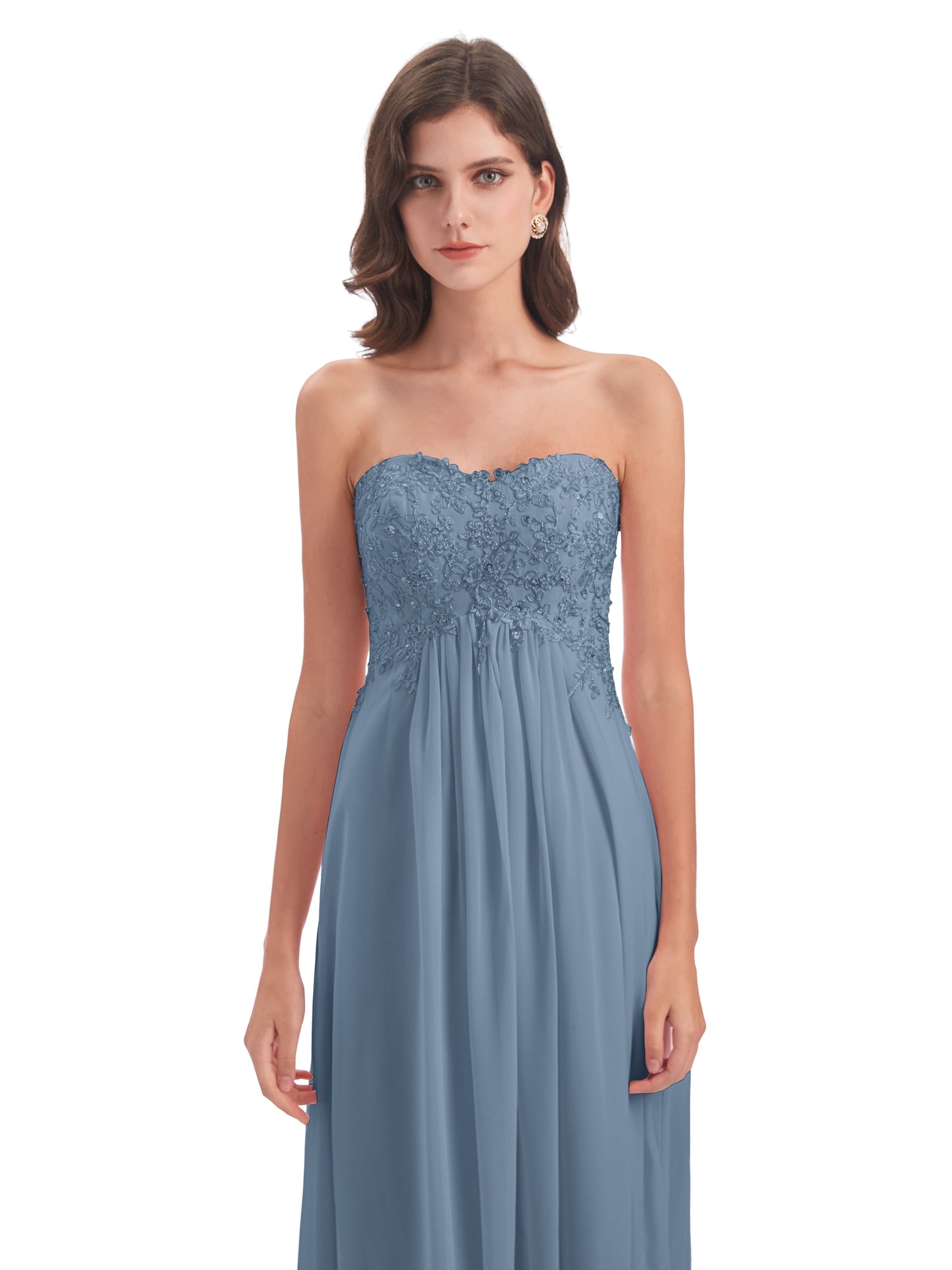 Halle Sweep-Brush Train Beading Sweetheart Bridesmaid Dresses