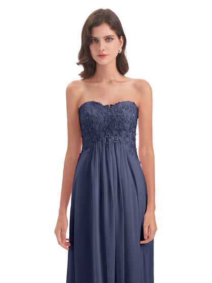 Halle Sweep-Brush Train Beading Sweetheart Bridesmaid Dresses