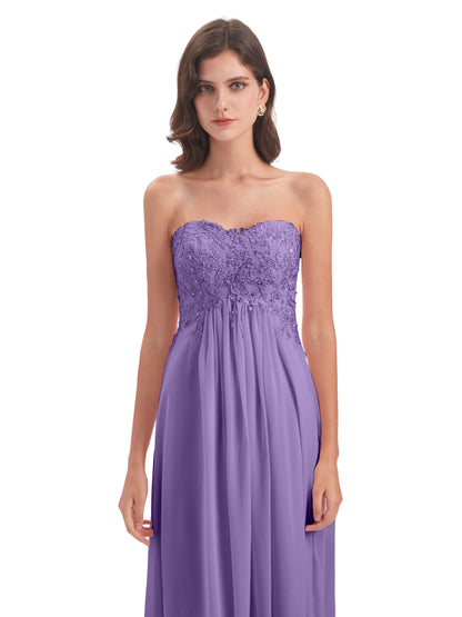 Halle Sweep-Brush Train Beading Sweetheart Bridesmaid Dresses
