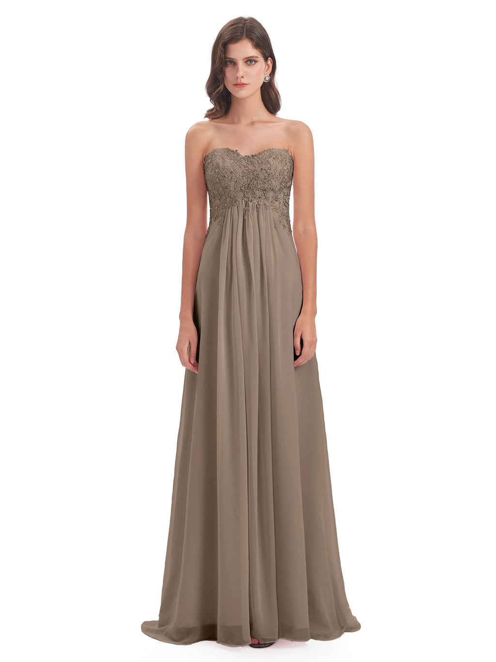 Halle Sweep-Brush Train Beading Sweetheart Bridesmaid Dresses