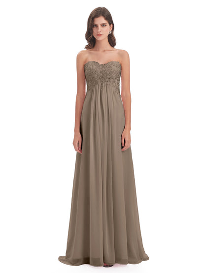 Halle Sweep-Brush Train Beading Sweetheart Bridesmaid Dresses