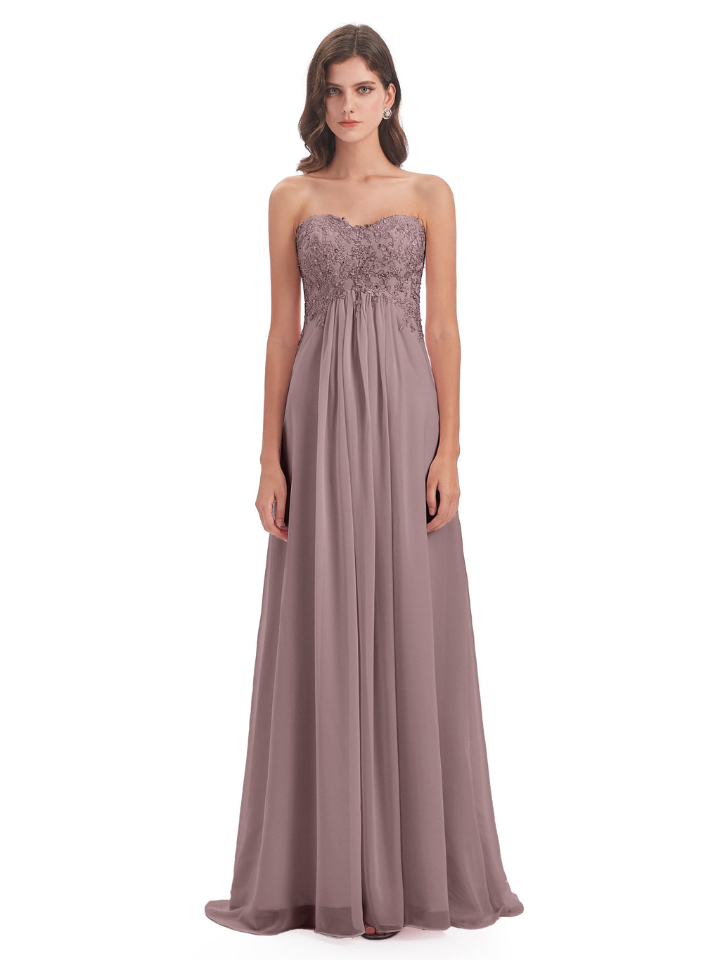 Halle Sweep-Brush Train Beading Sweetheart Bridesmaid Dresses