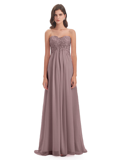 Halle Sweep-Brush Train Beading Sweetheart Bridesmaid Dresses