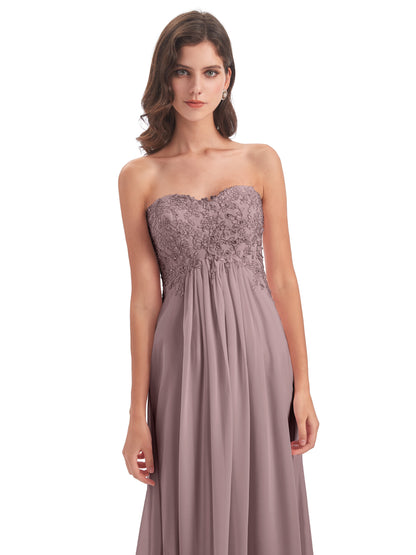 Halle Sweep-Brush Train Beading Sweetheart Bridesmaid Dresses