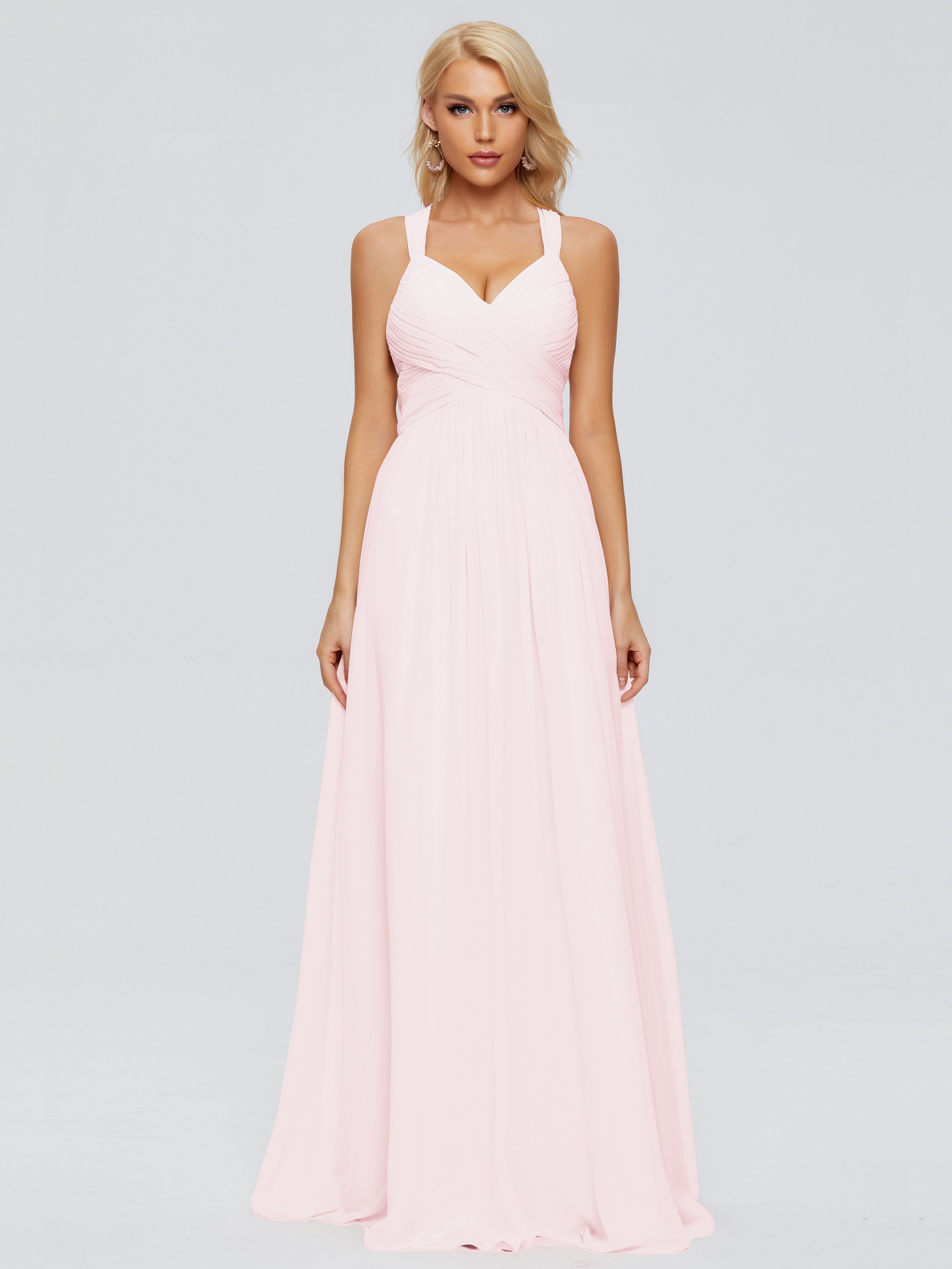Josephine Spaghetti Straps Chiffon Bridesmaid Dresses