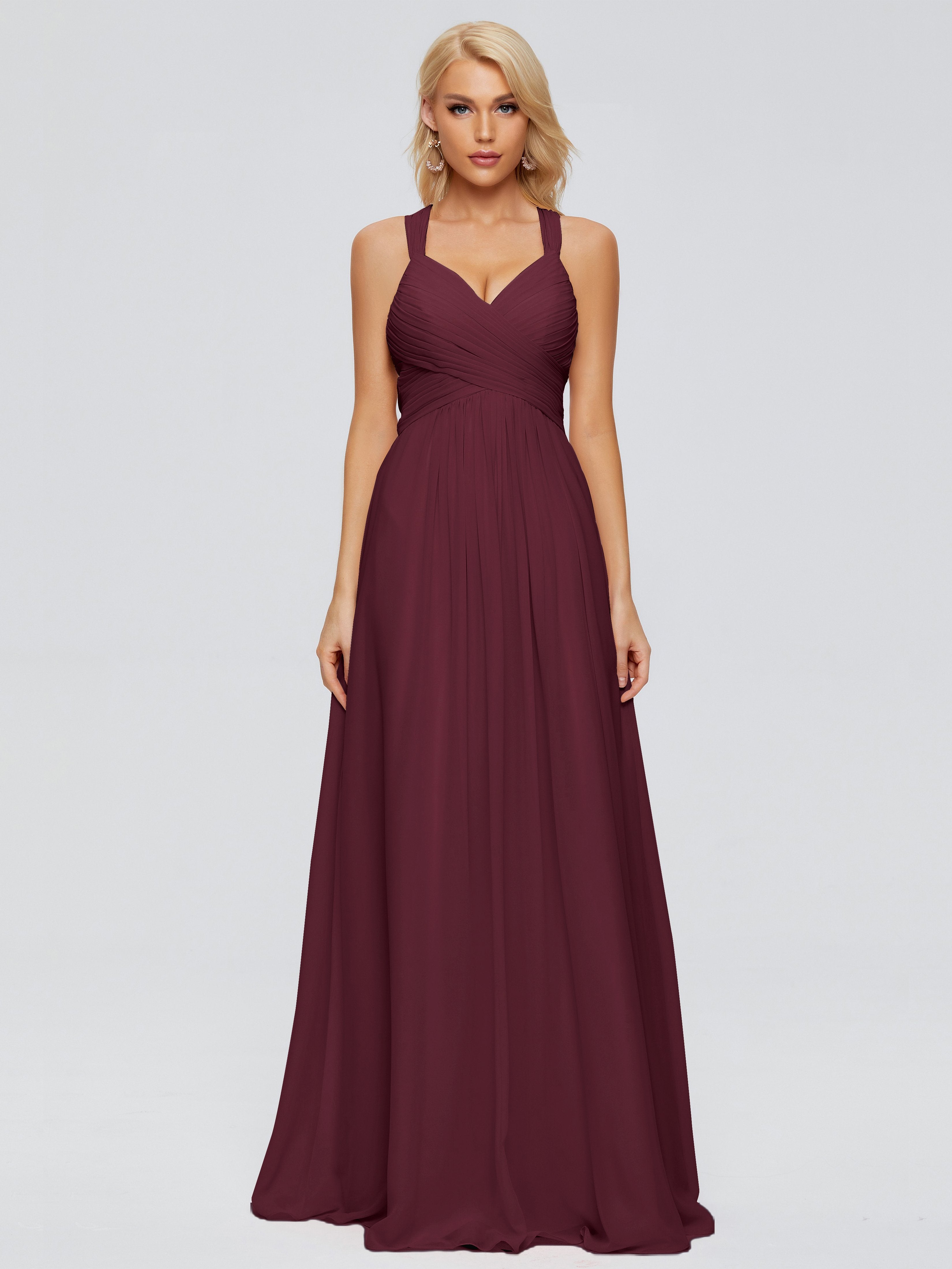 Josephine Spaghetti Straps Chiffon Bridesmaid Dresses