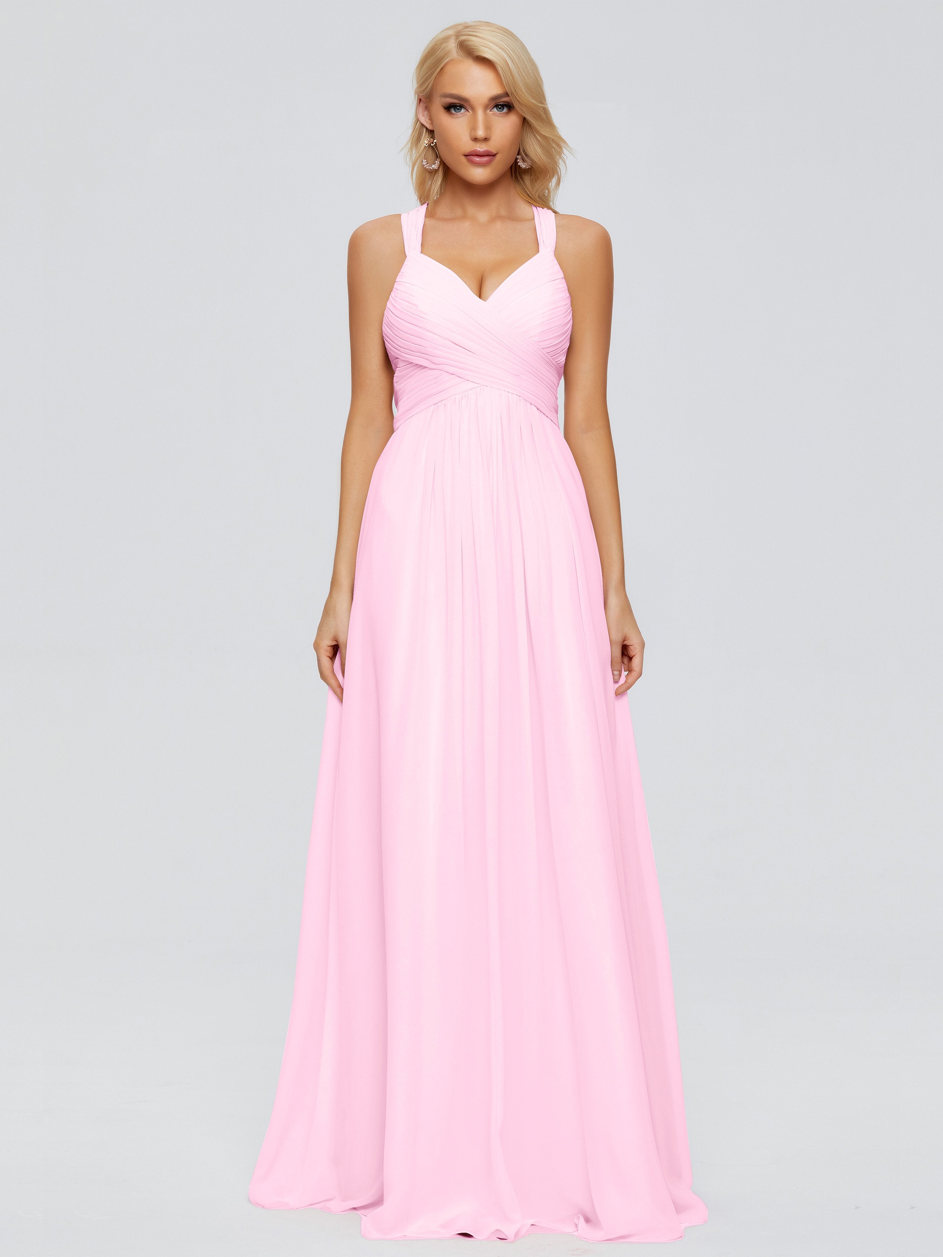 Josephine Spaghetti Straps Chiffon Bridesmaid Dresses