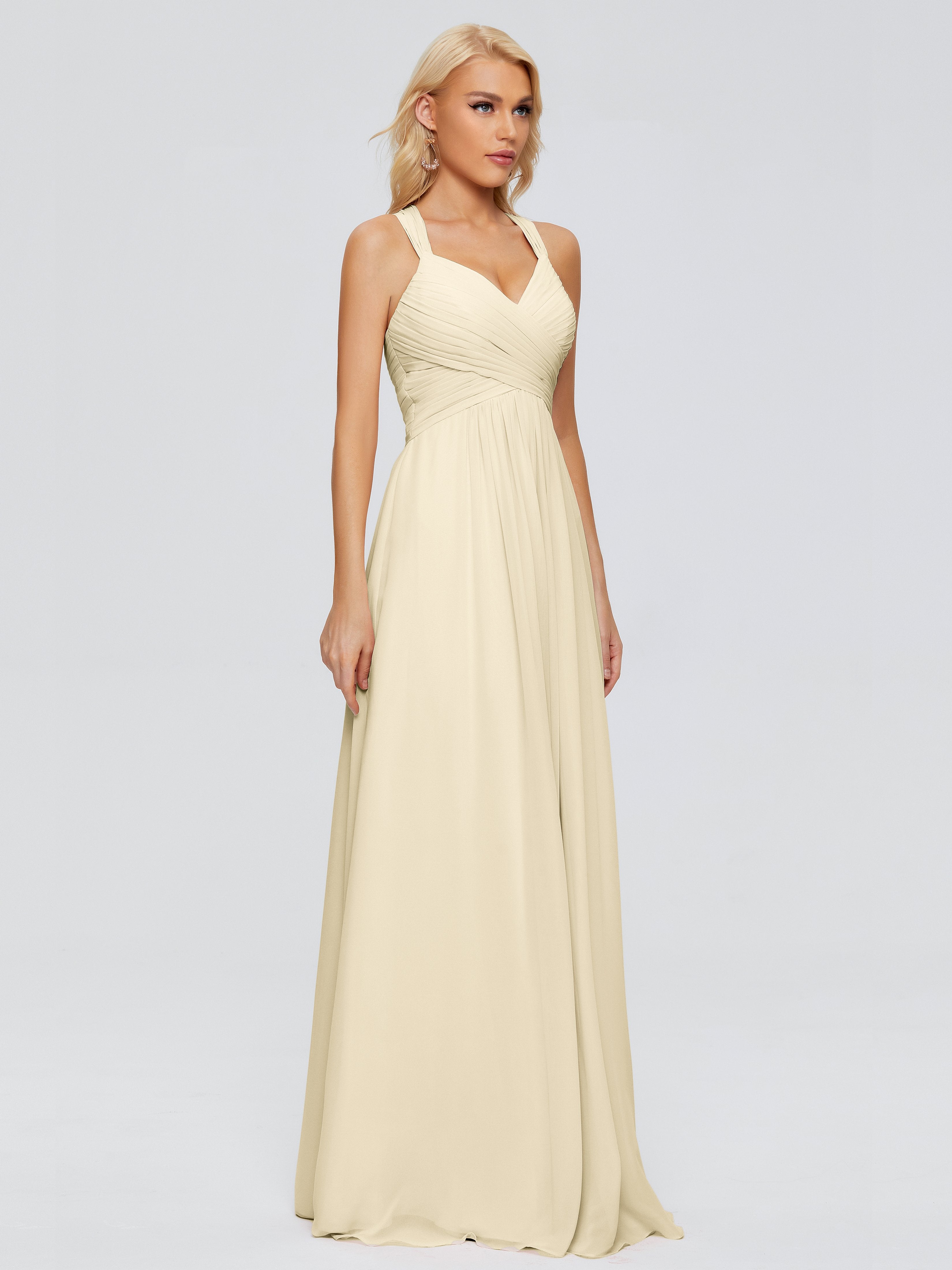 Josephine Spaghetti Straps Chiffon Bridesmaid Dresses