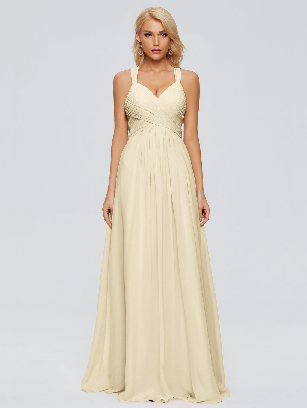 Josephine Spaghetti Straps Chiffon Bridesmaid Dresses