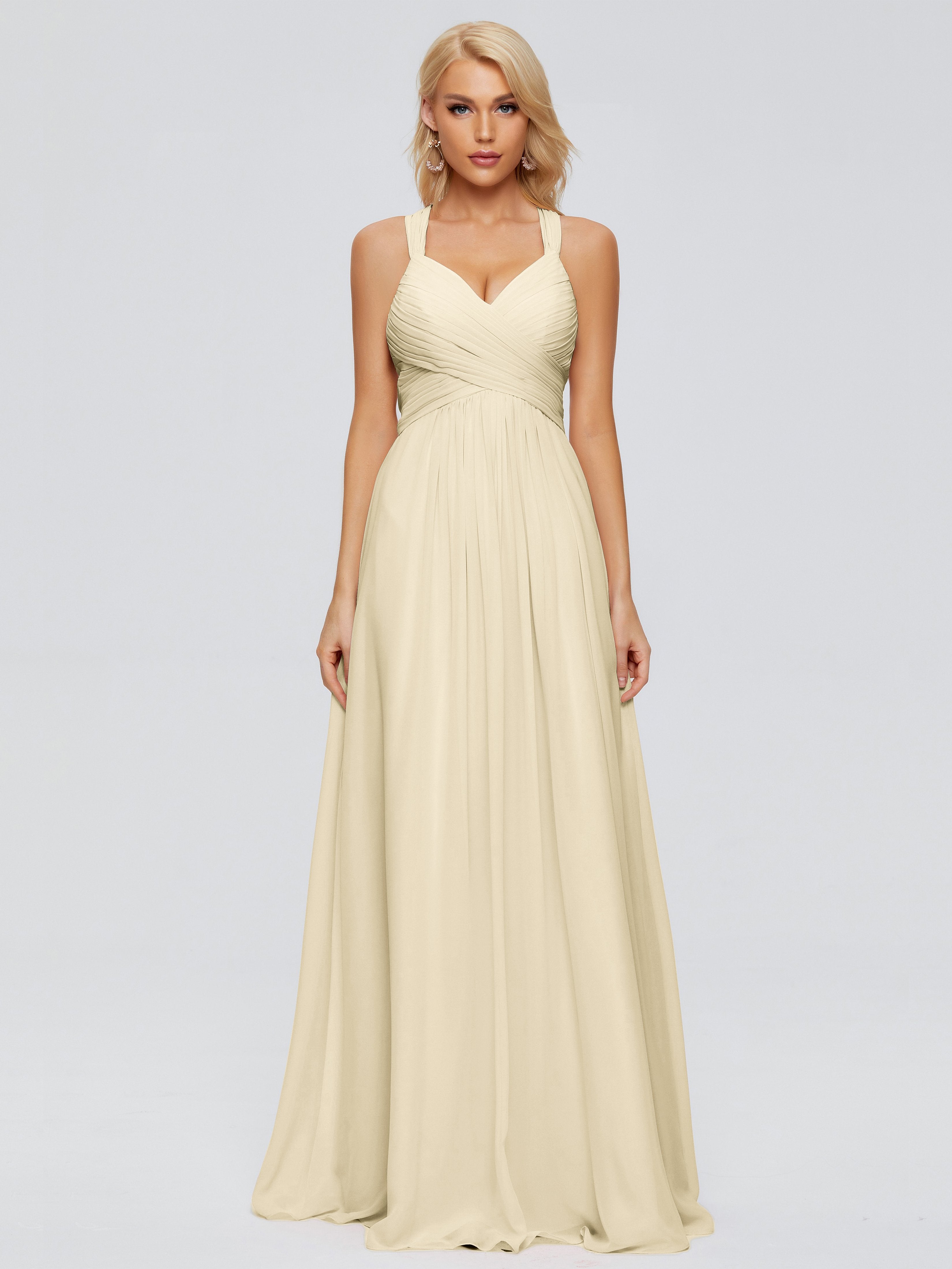 Josephine Spaghetti Straps Chiffon Bridesmaid Dresses