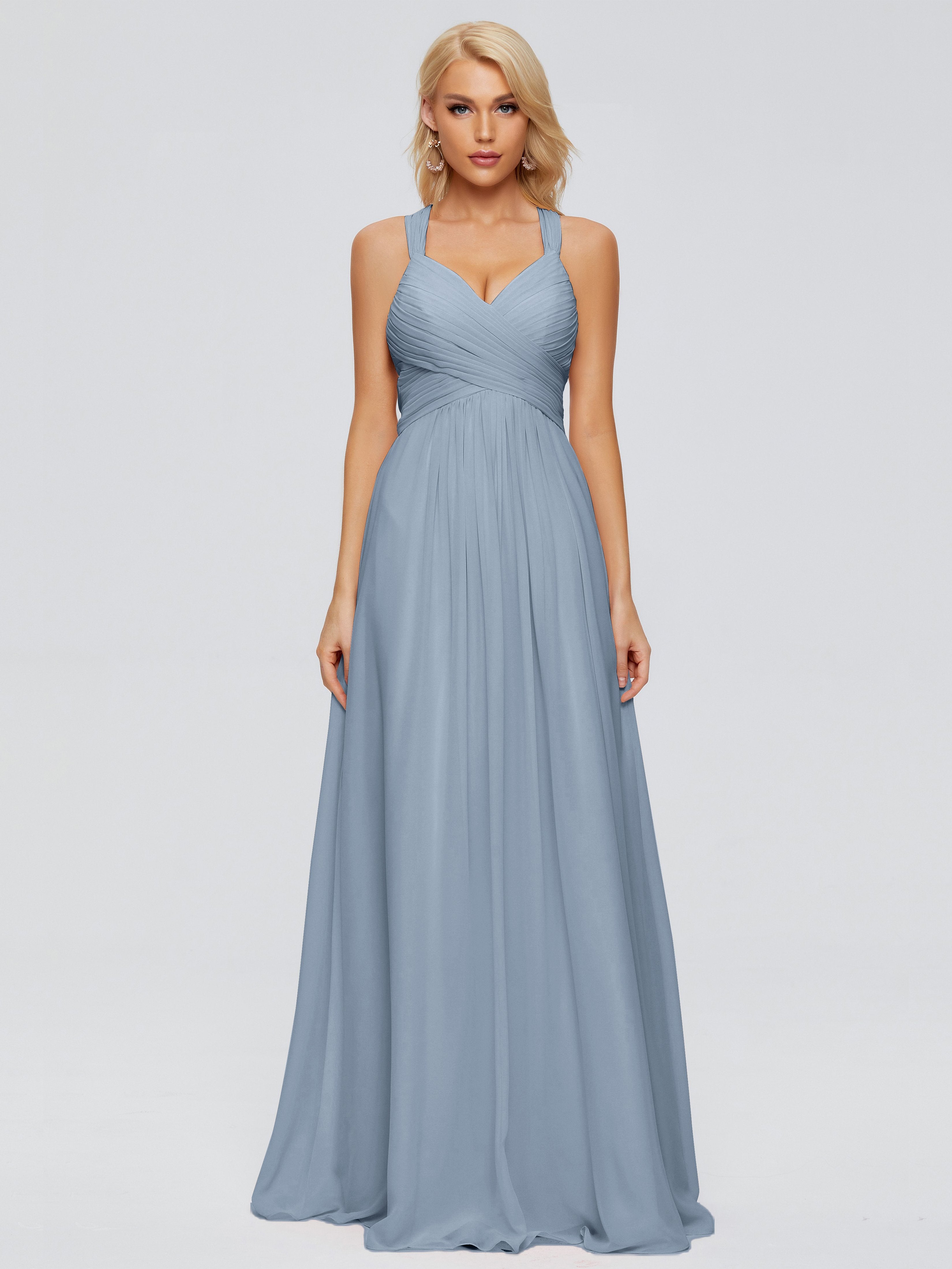 Josephine Spaghetti Straps Chiffon Bridesmaid Dresses