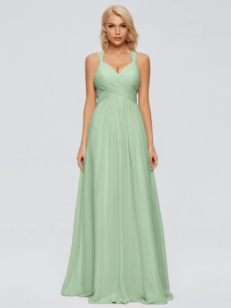 Josephine Spaghetti Straps Chiffon Bridesmaid Dresses