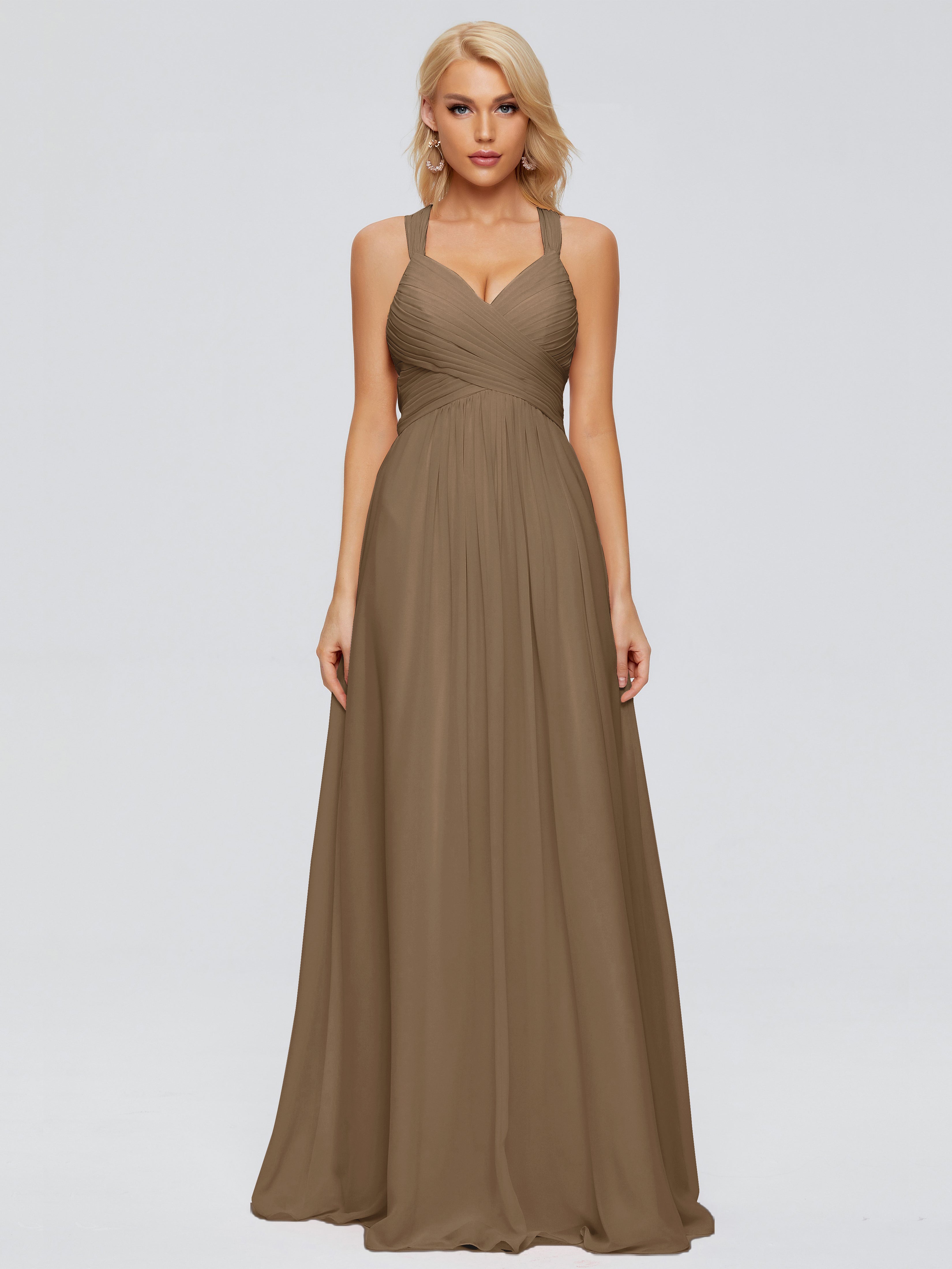 Josephine Spaghetti Straps Chiffon Bridesmaid Dresses