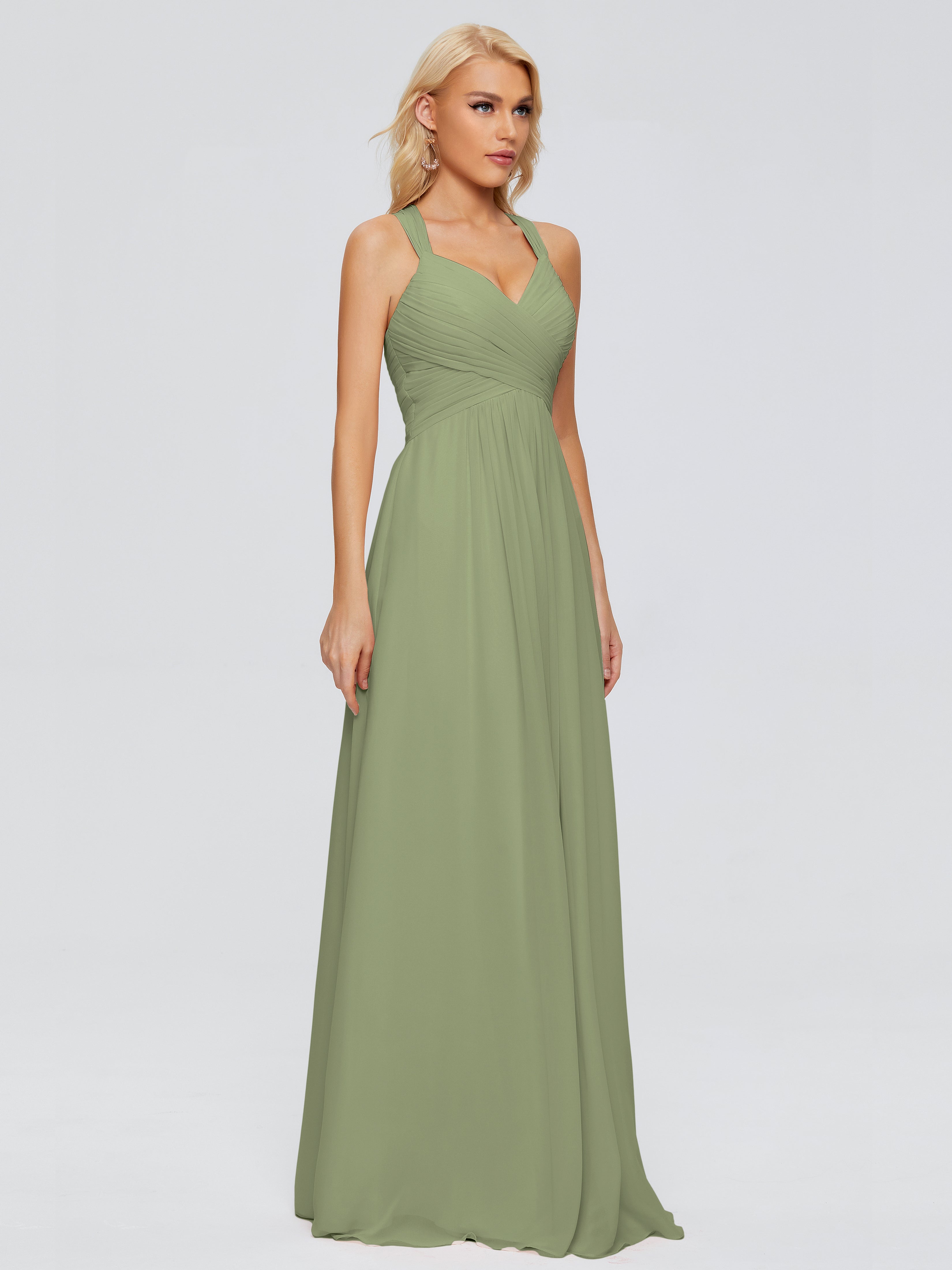 Josephine Spaghetti Straps Chiffon Bridesmaid Dresses