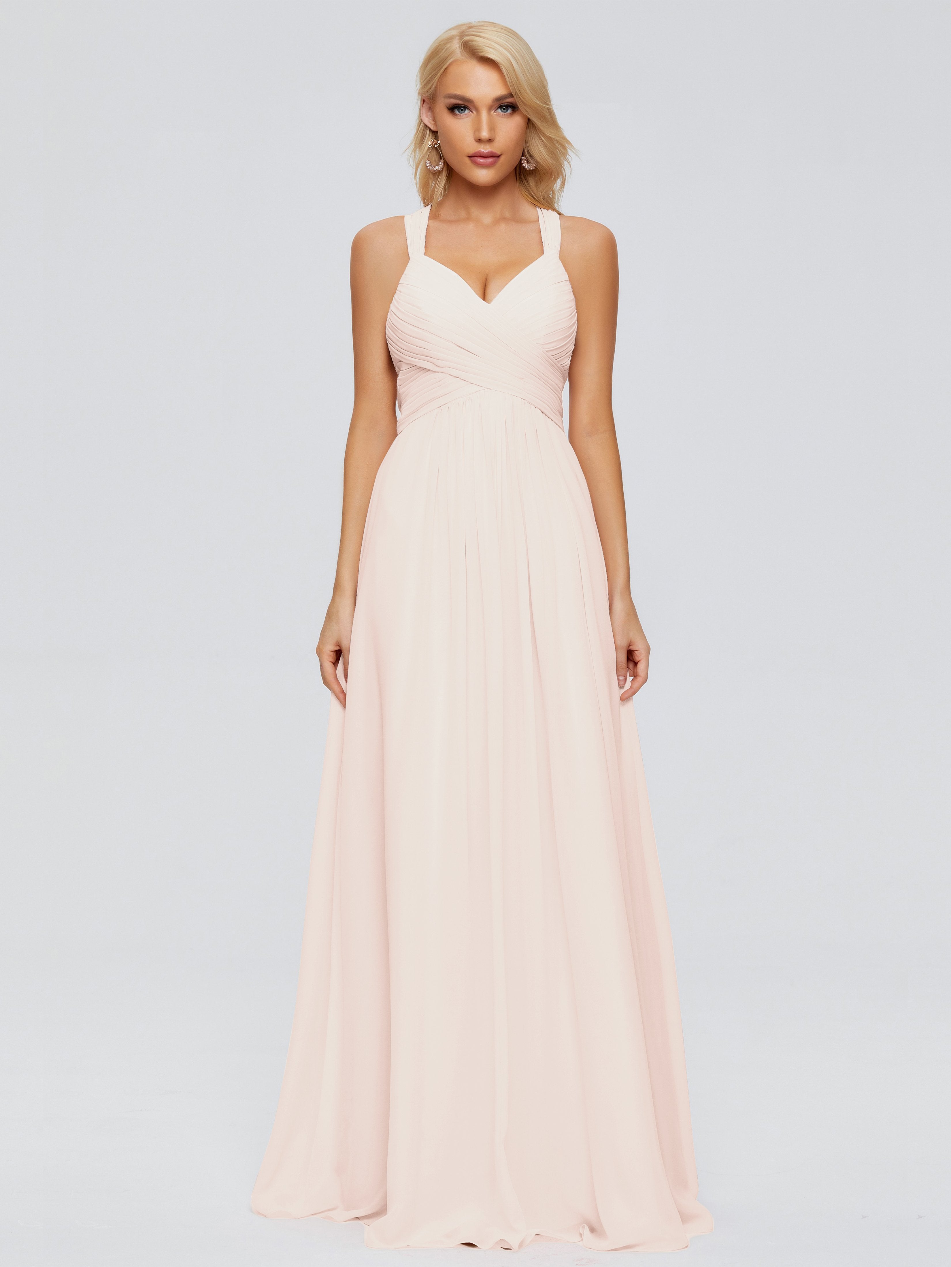 Josephine Spaghetti Straps Chiffon Bridesmaid Dresses