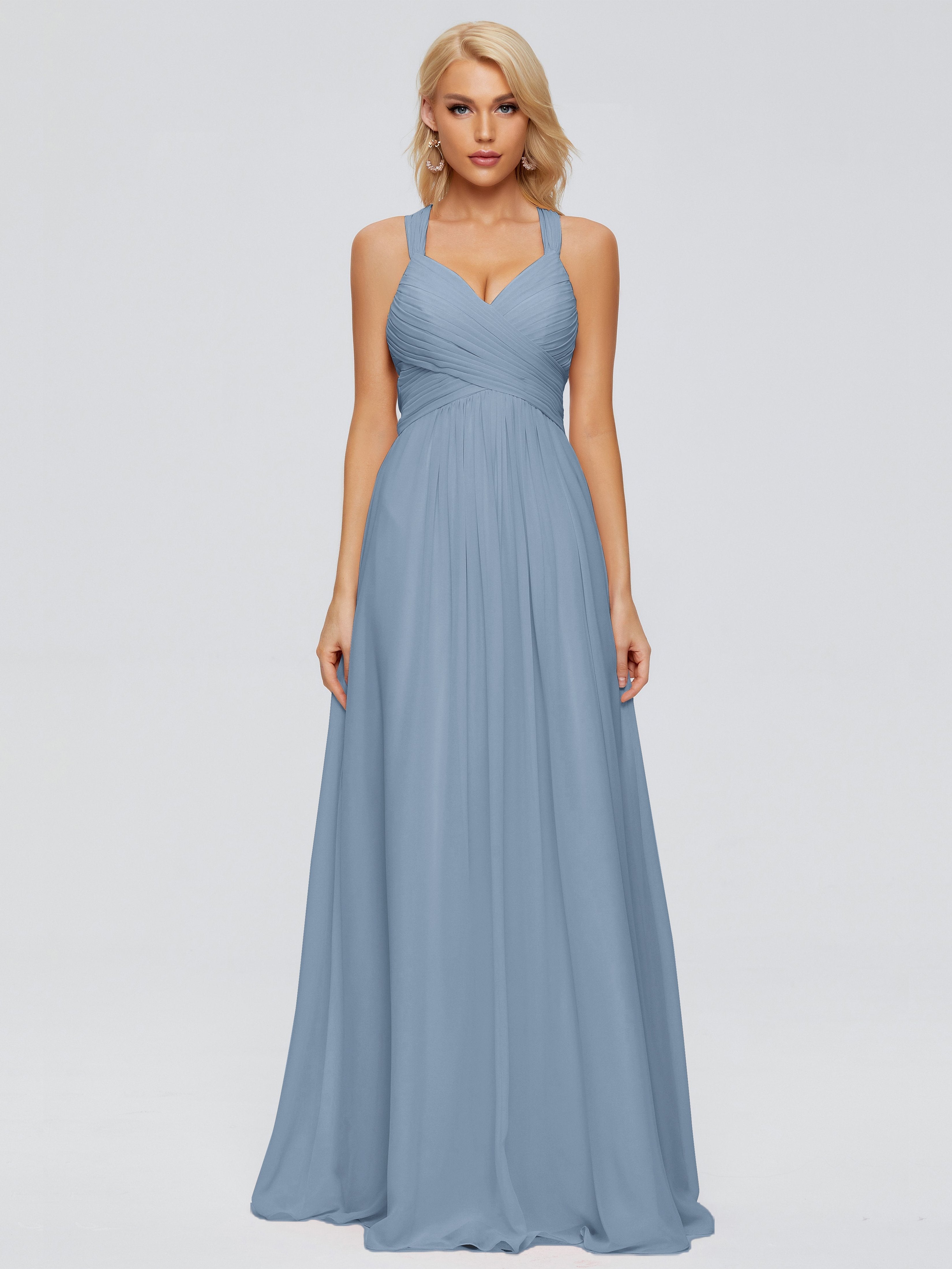 Josephine Spaghetti Straps Chiffon Bridesmaid Dresses