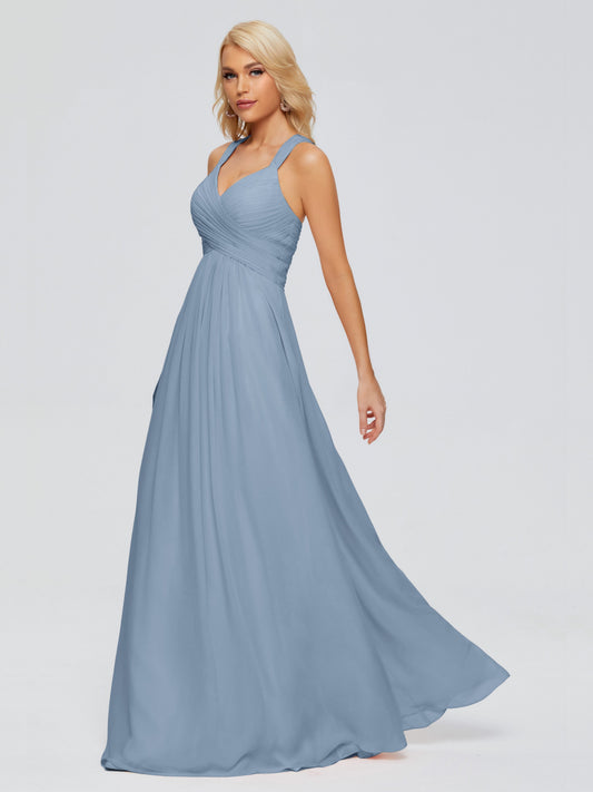 Josephine Spaghetti Straps Chiffon Bridesmaid Dresses