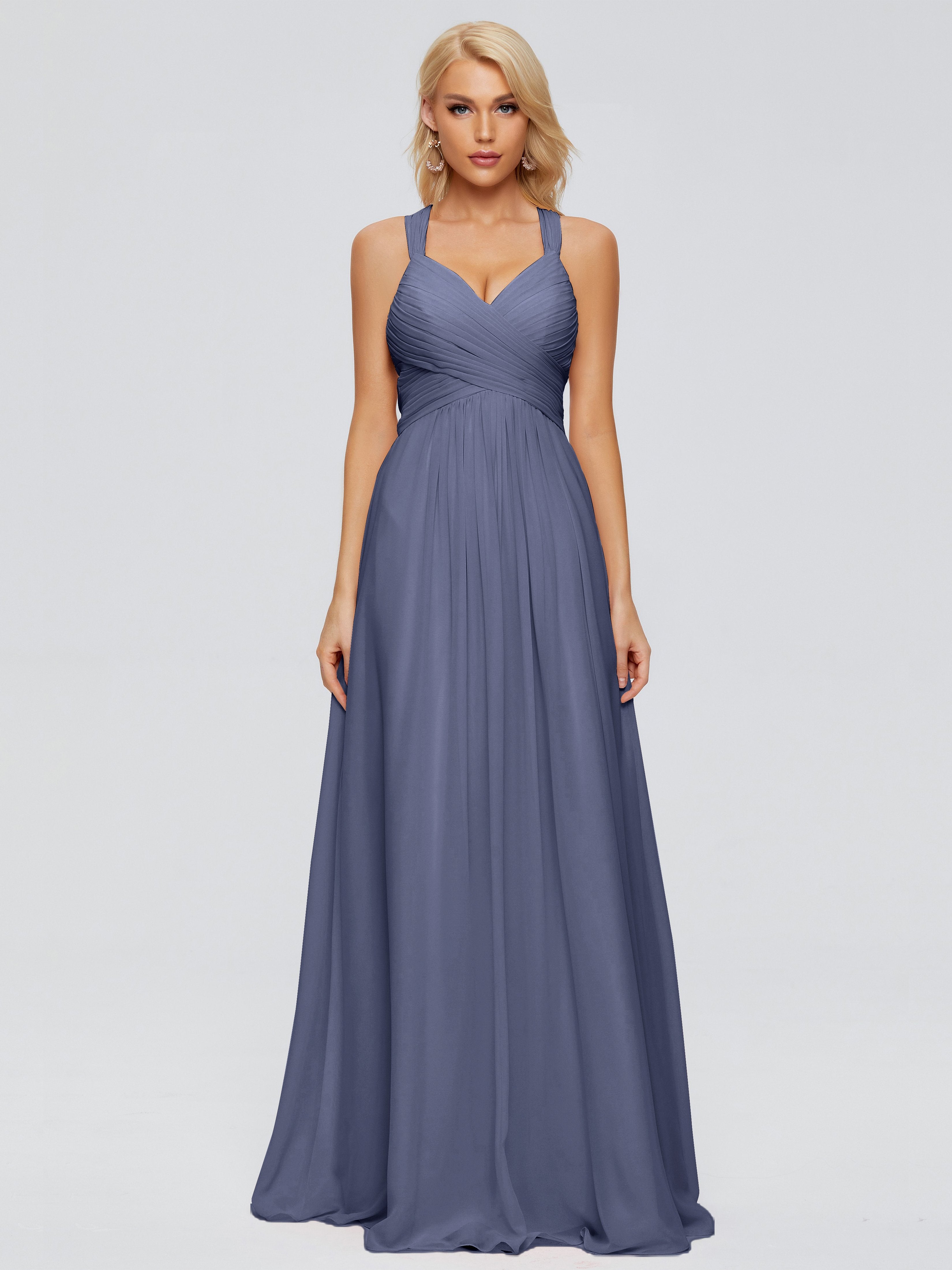 Josephine Spaghetti Straps Chiffon Bridesmaid Dresses