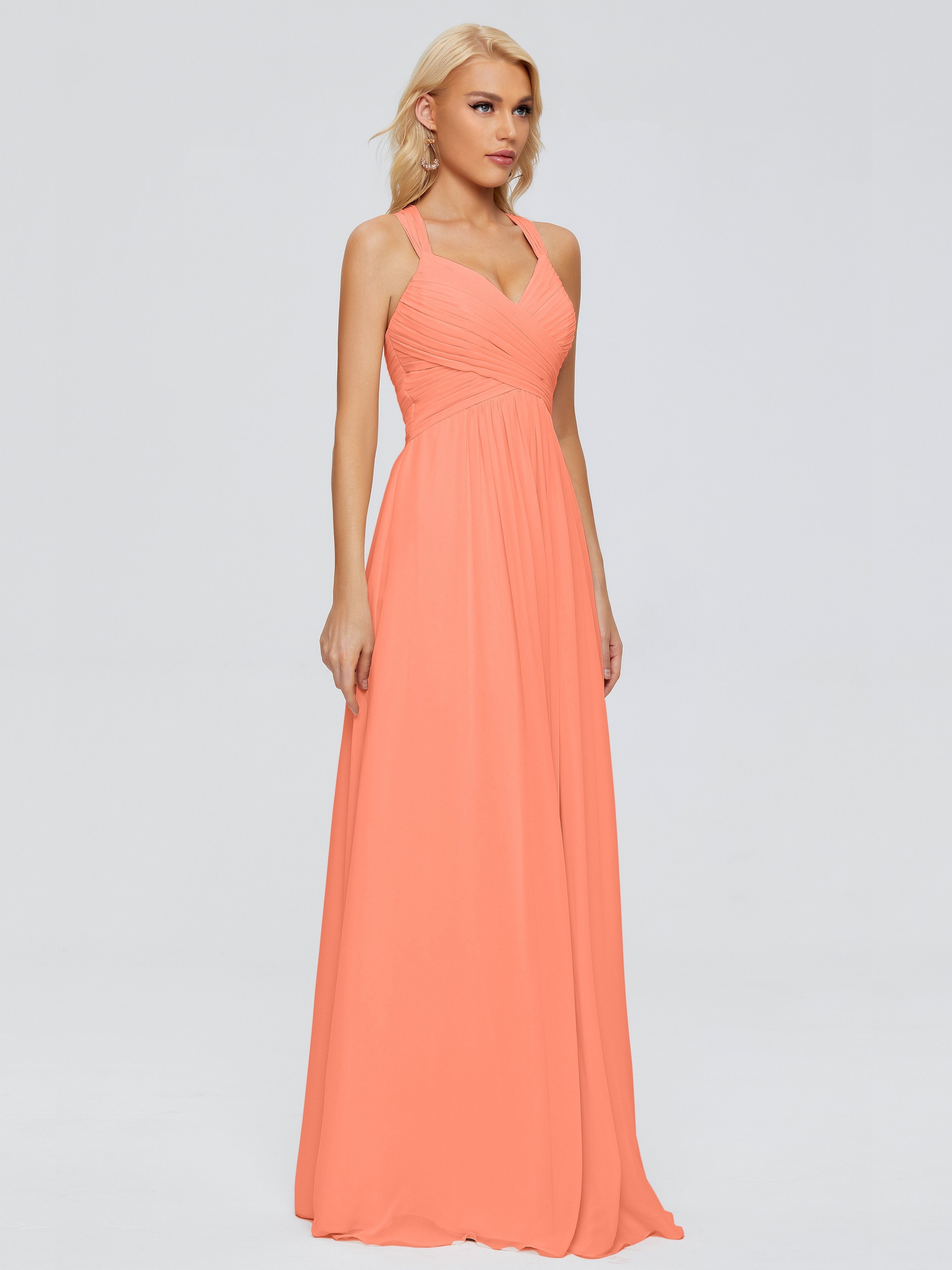 Josephine Spaghetti Straps Chiffon Bridesmaid Dresses