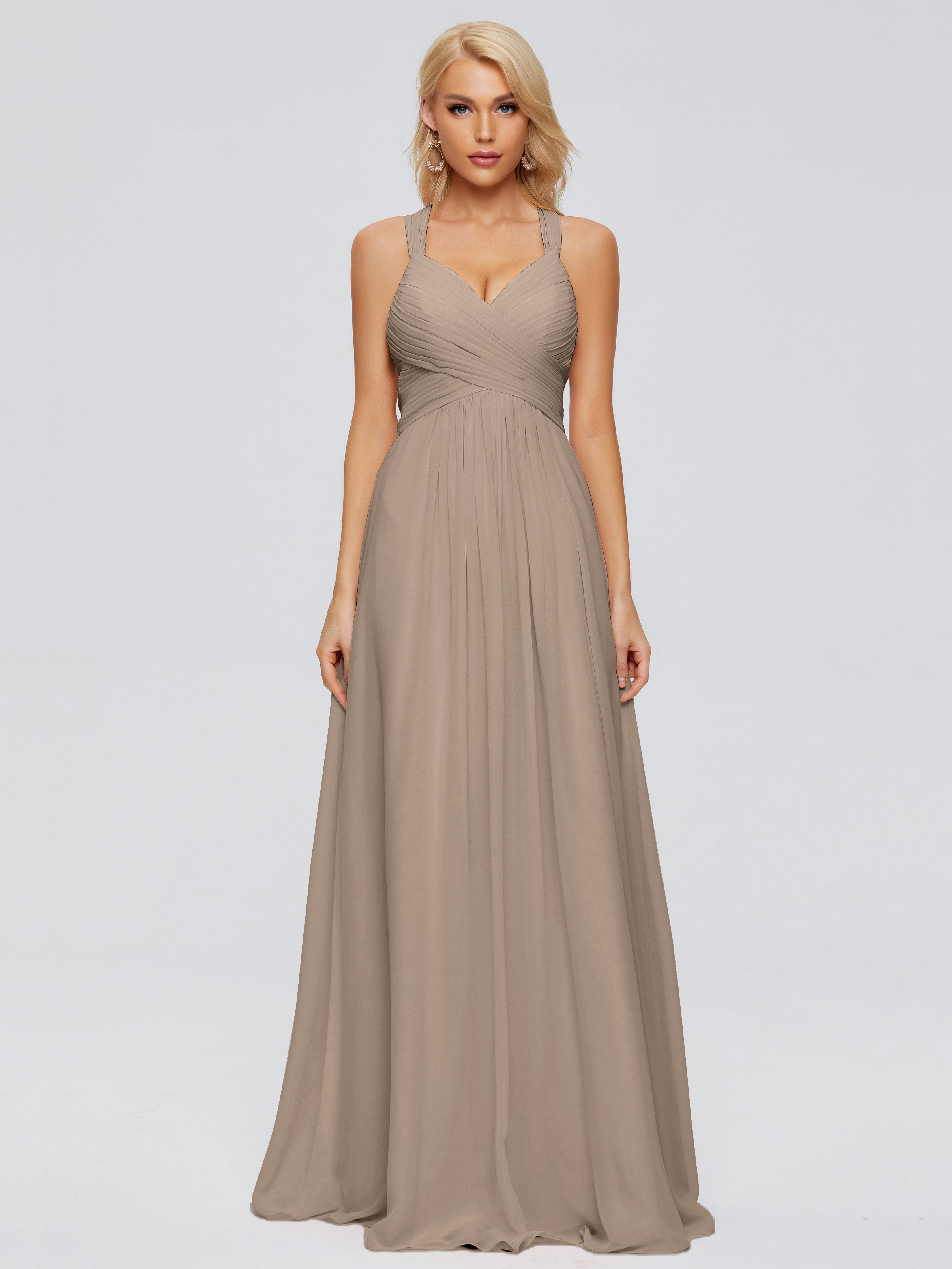 Josephine Spaghetti Straps Chiffon Bridesmaid Dresses