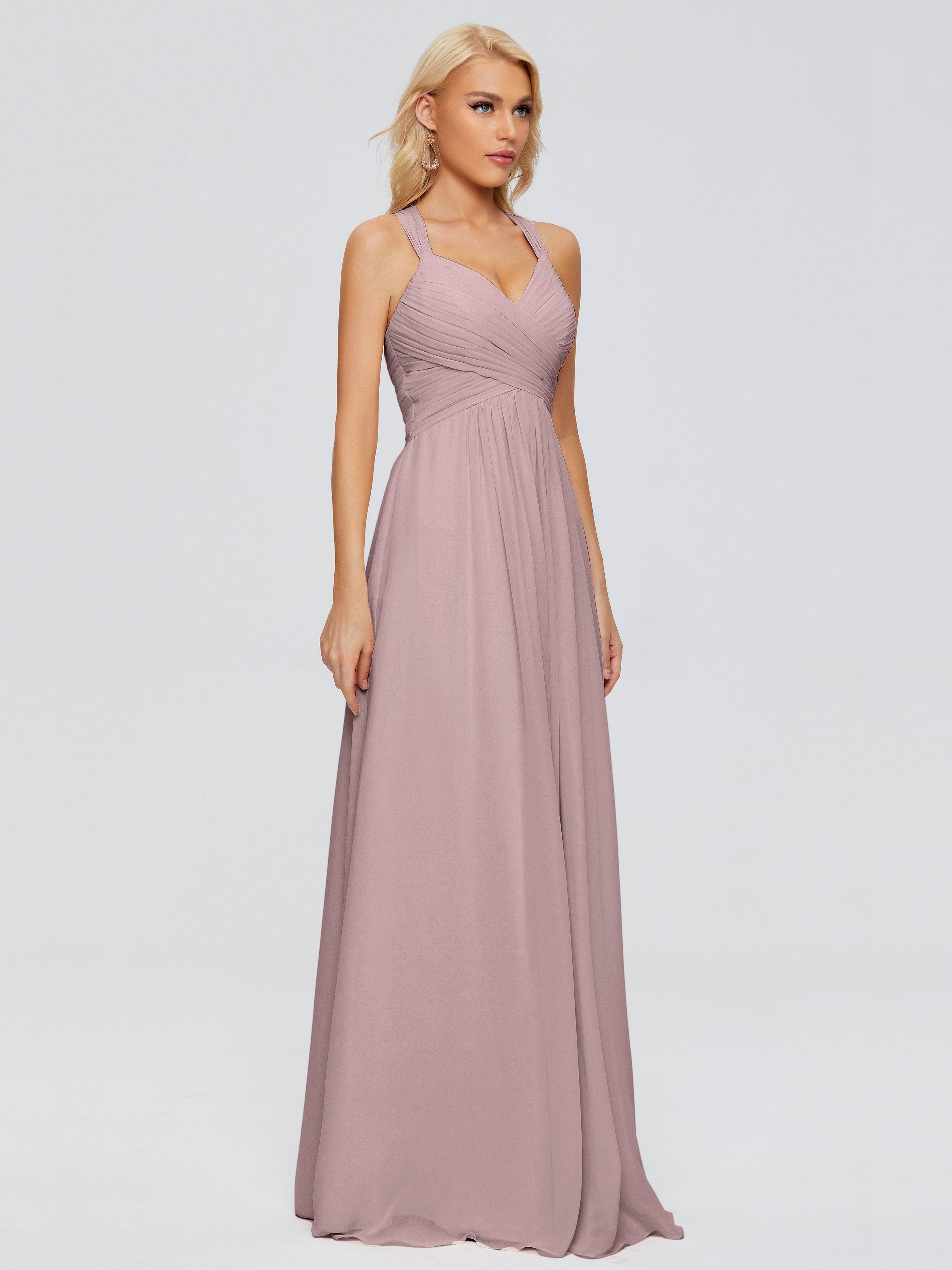 Josephine Spaghetti Straps Chiffon Bridesmaid Dresses