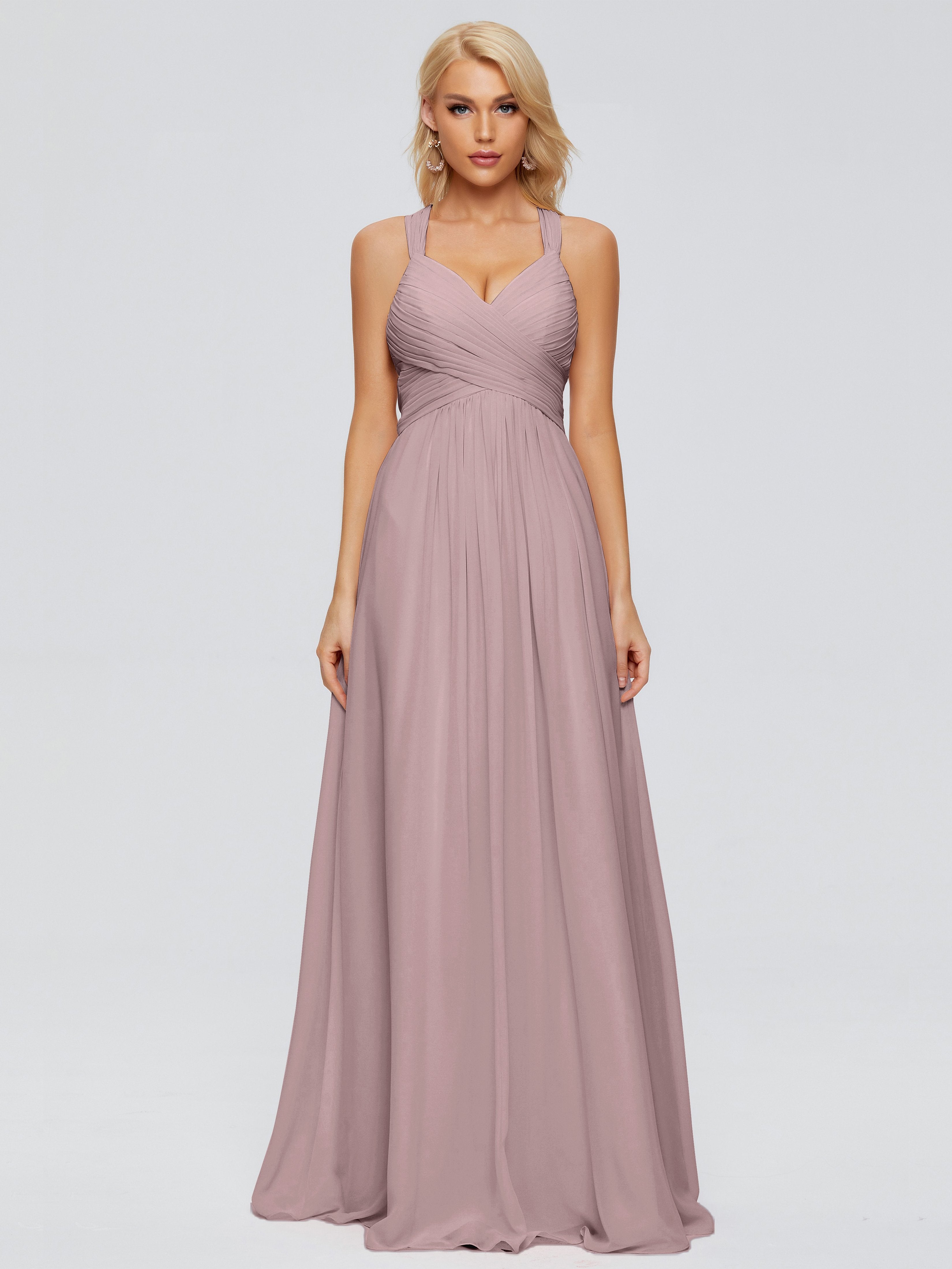 Josephine Spaghetti Straps Chiffon Bridesmaid Dresses