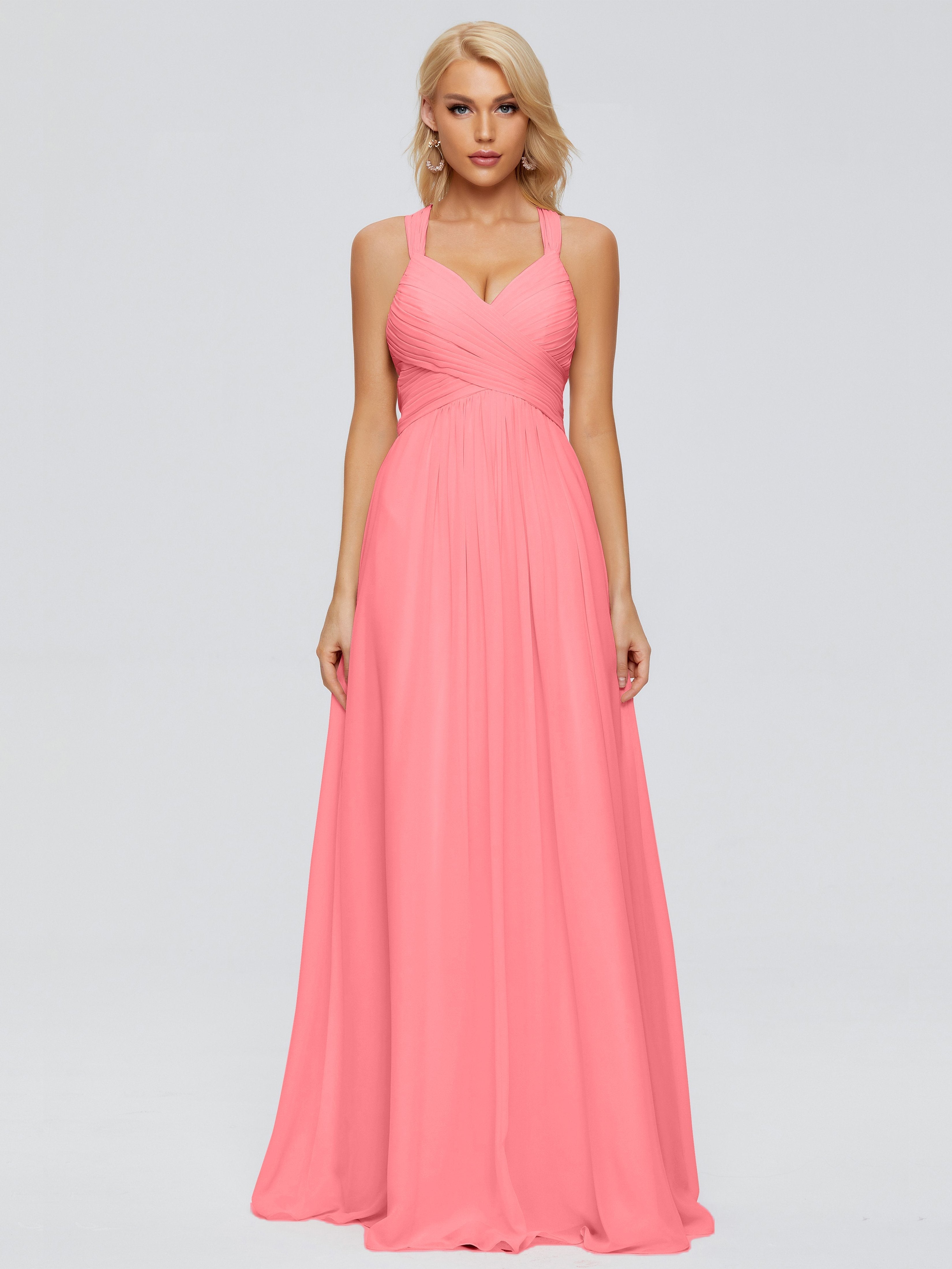 Josephine Spaghetti Straps Chiffon Bridesmaid Dresses