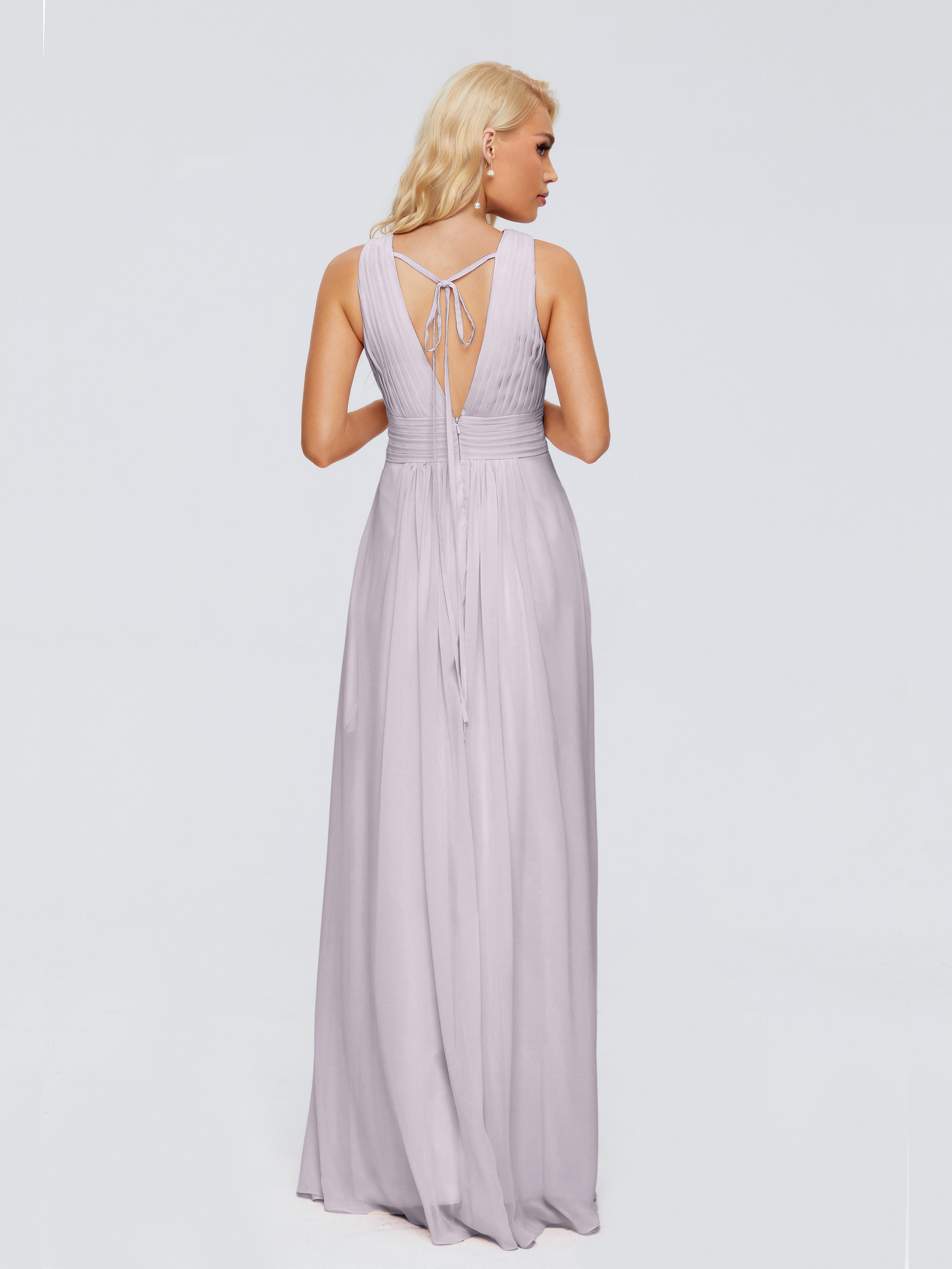 Juliana A-line V Neck Straps Chiffon Bridesmaid Dresses With Pockets