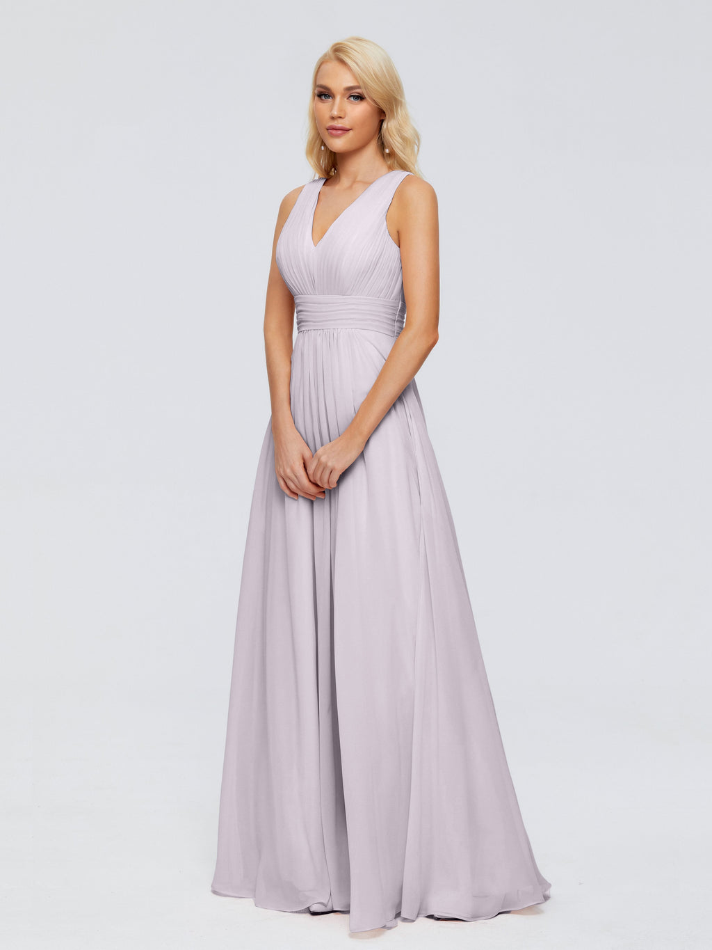 Juliana A-line V Neck Straps Chiffon Bridesmaid Dresses With Pockets