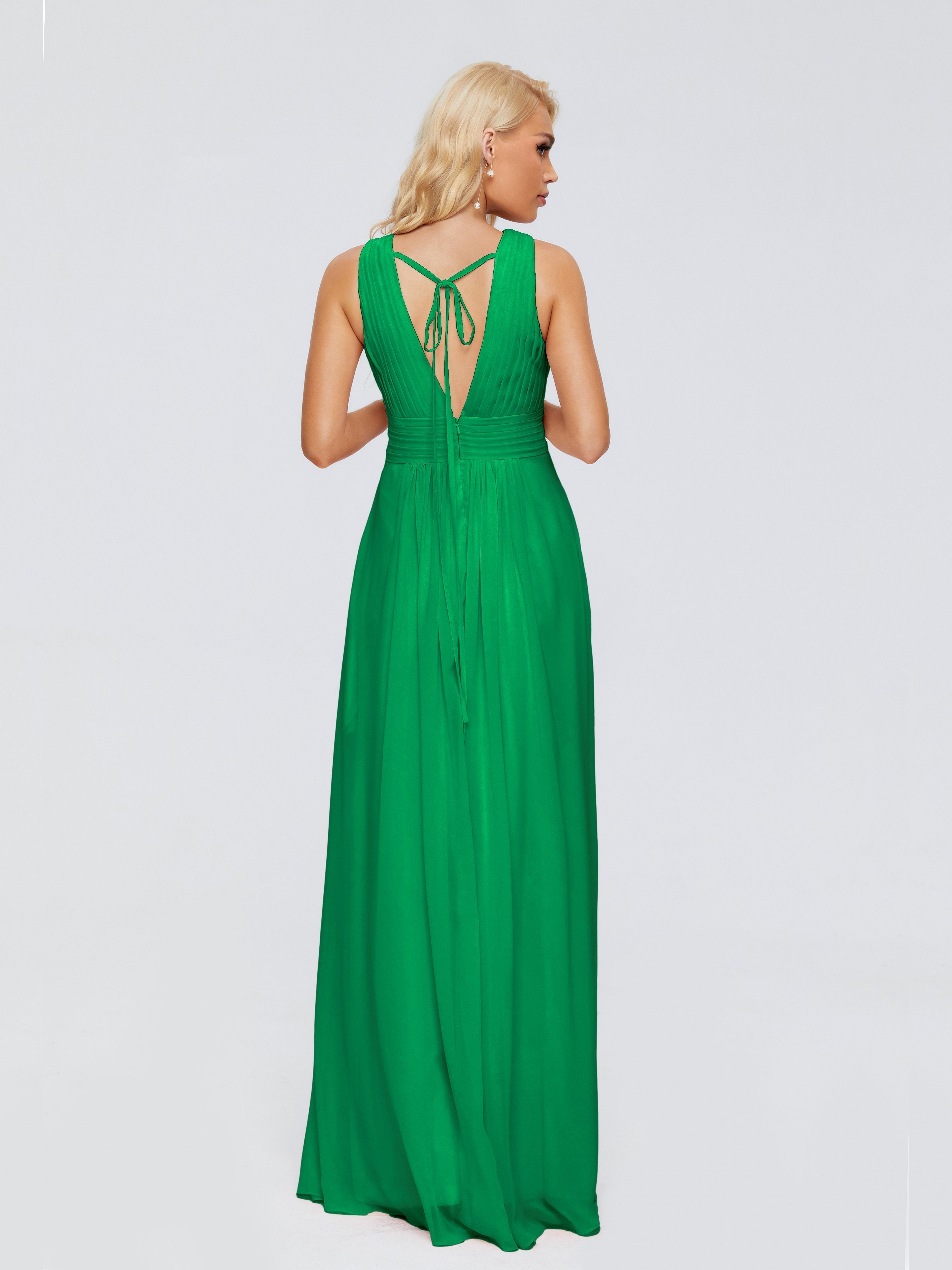 Juliana A-line V Neck Straps Chiffon Bridesmaid Dresses With Pockets
