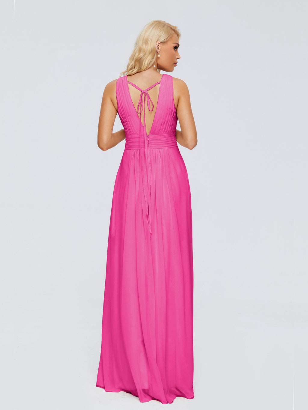 Juliana A-line V Neck Straps Chiffon Bridesmaid Dresses With Pockets