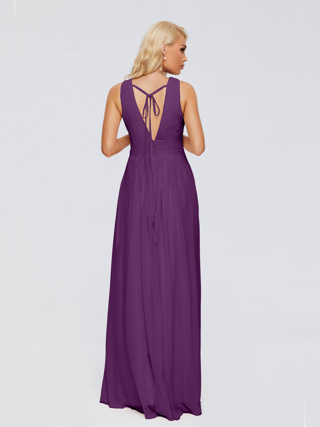 Juliana A-line V Neck Straps Chiffon Bridesmaid Dresses With Pockets