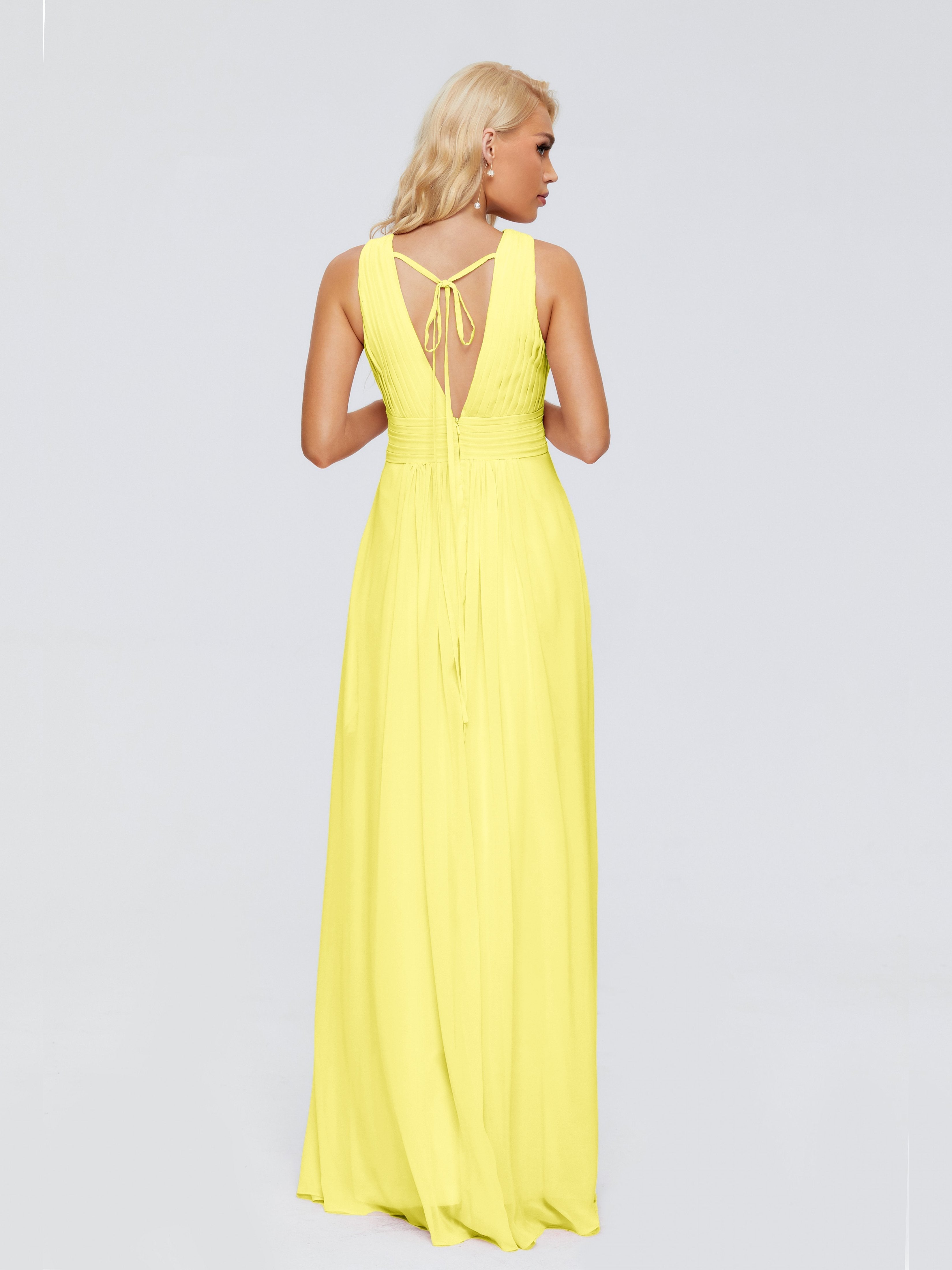 Juliana A-line V Neck Straps Chiffon Bridesmaid Dresses With Pockets