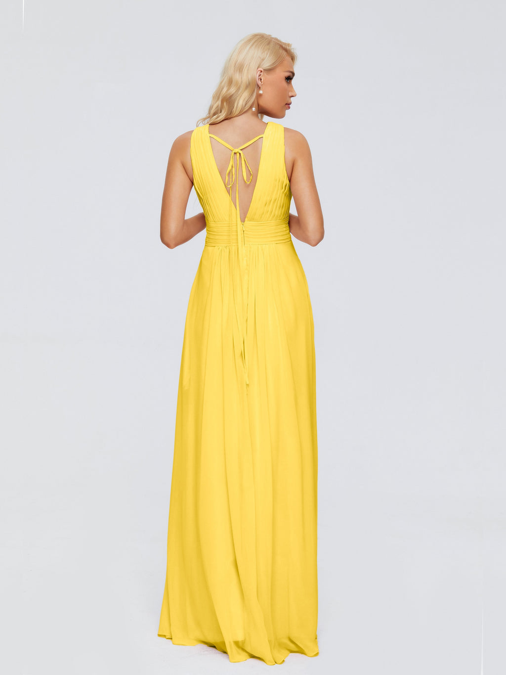 Juliana A-line V Neck Straps Chiffon Bridesmaid Dresses With Pockets
