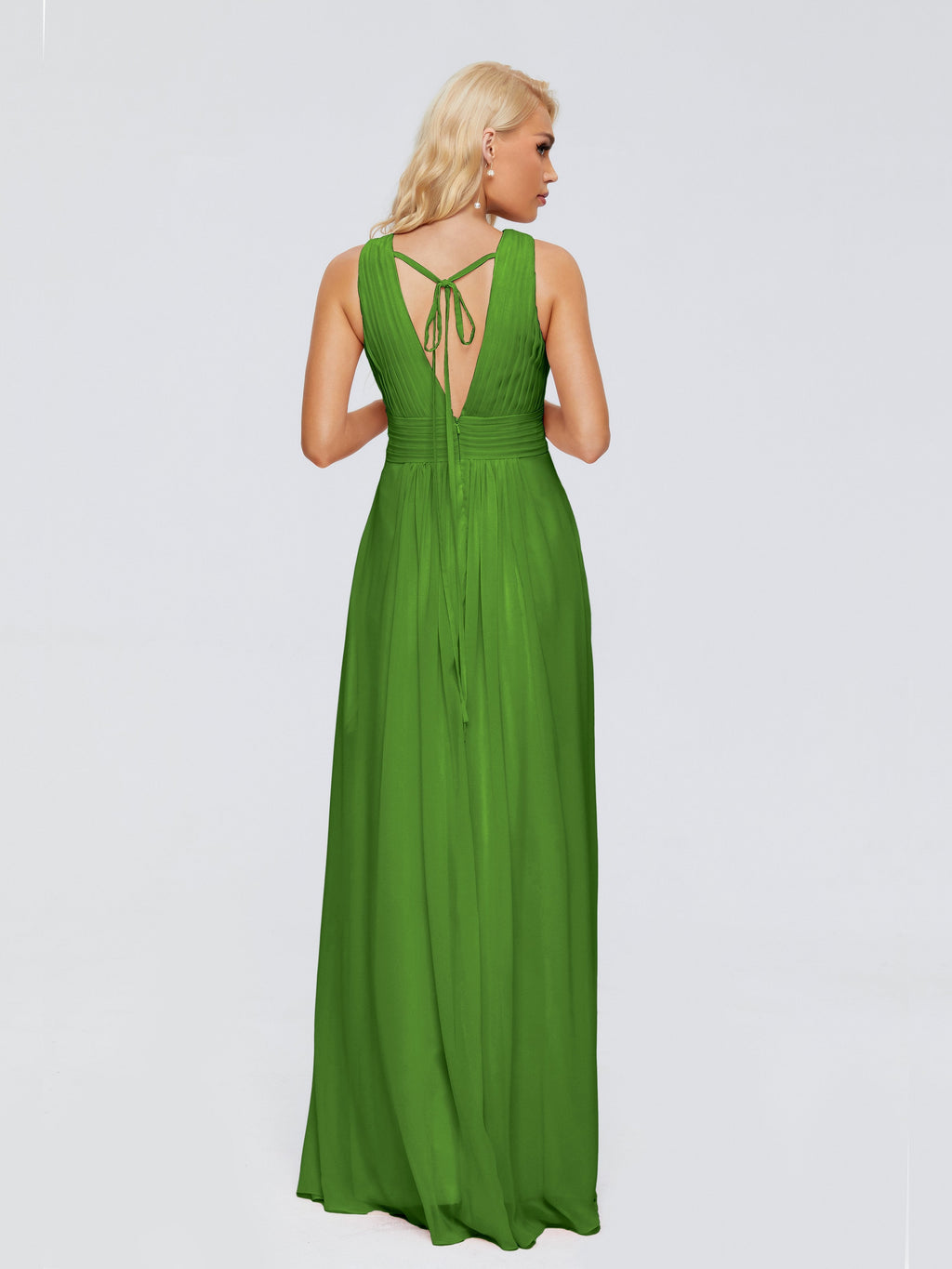 Juliana A-line V Neck Straps Chiffon Bridesmaid Dresses With Pockets