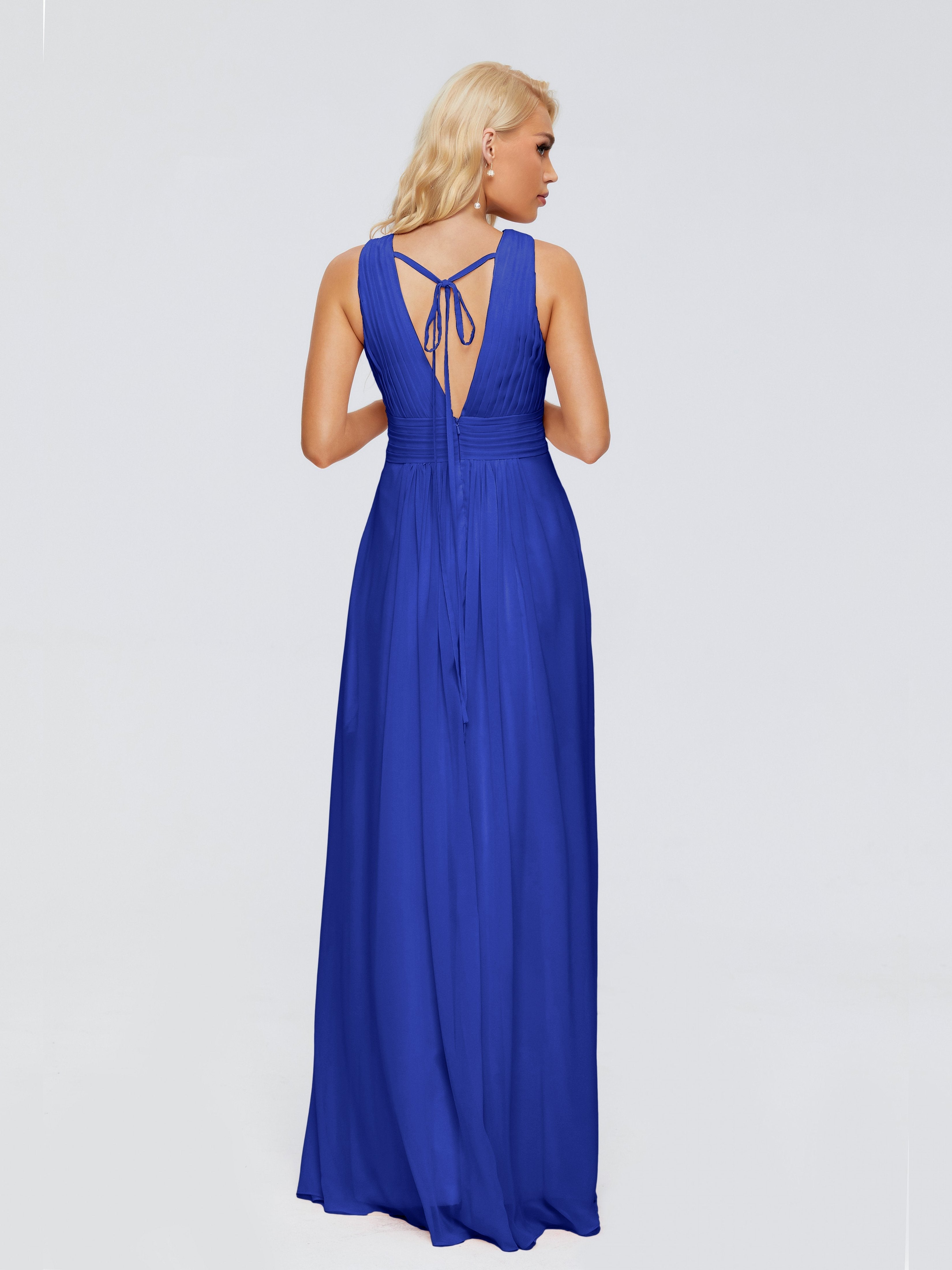 Juliana A-line V Neck Straps Chiffon Bridesmaid Dresses With Pockets
