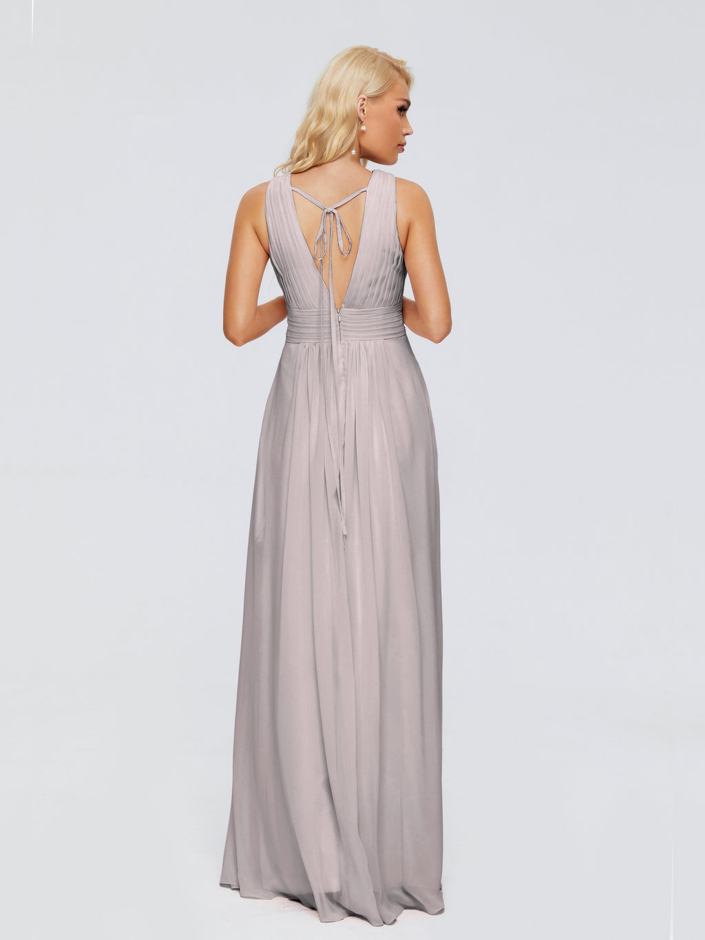 Juliana A-line V Neck Straps Chiffon Bridesmaid Dresses With Pockets